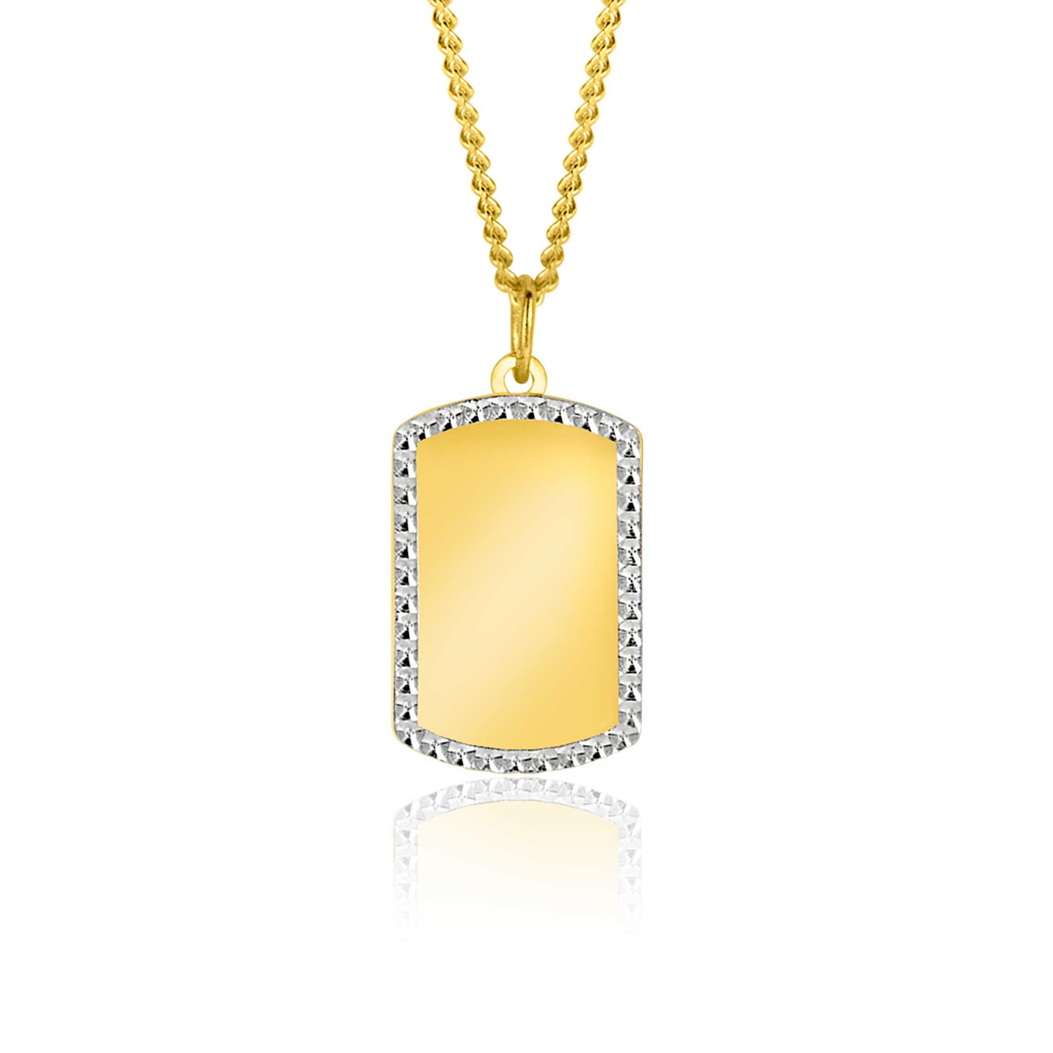 ZINZI GOLD hanger rechthoek gediam. randje 20mm