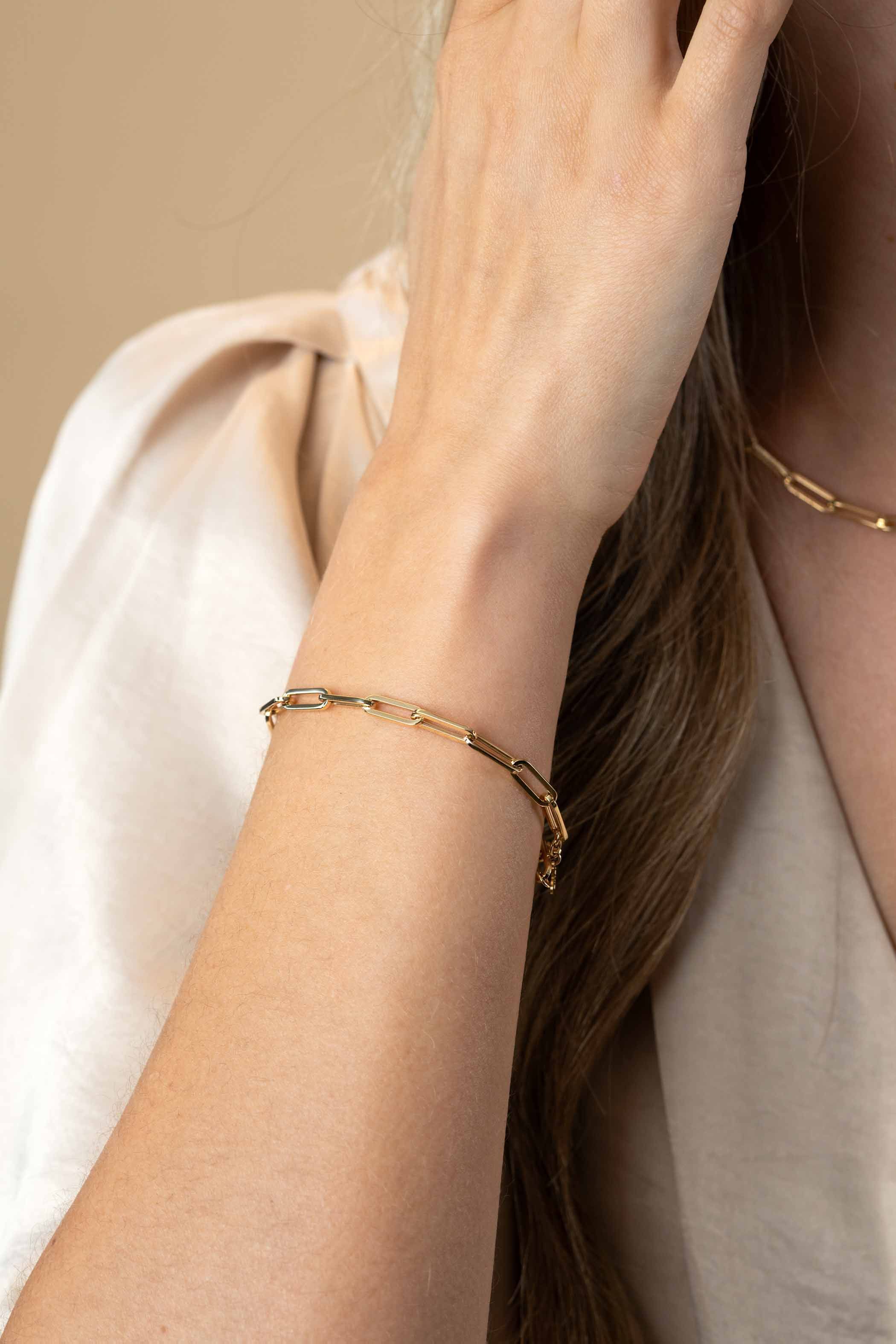 ZINZI GOLD armband paperclip schakels