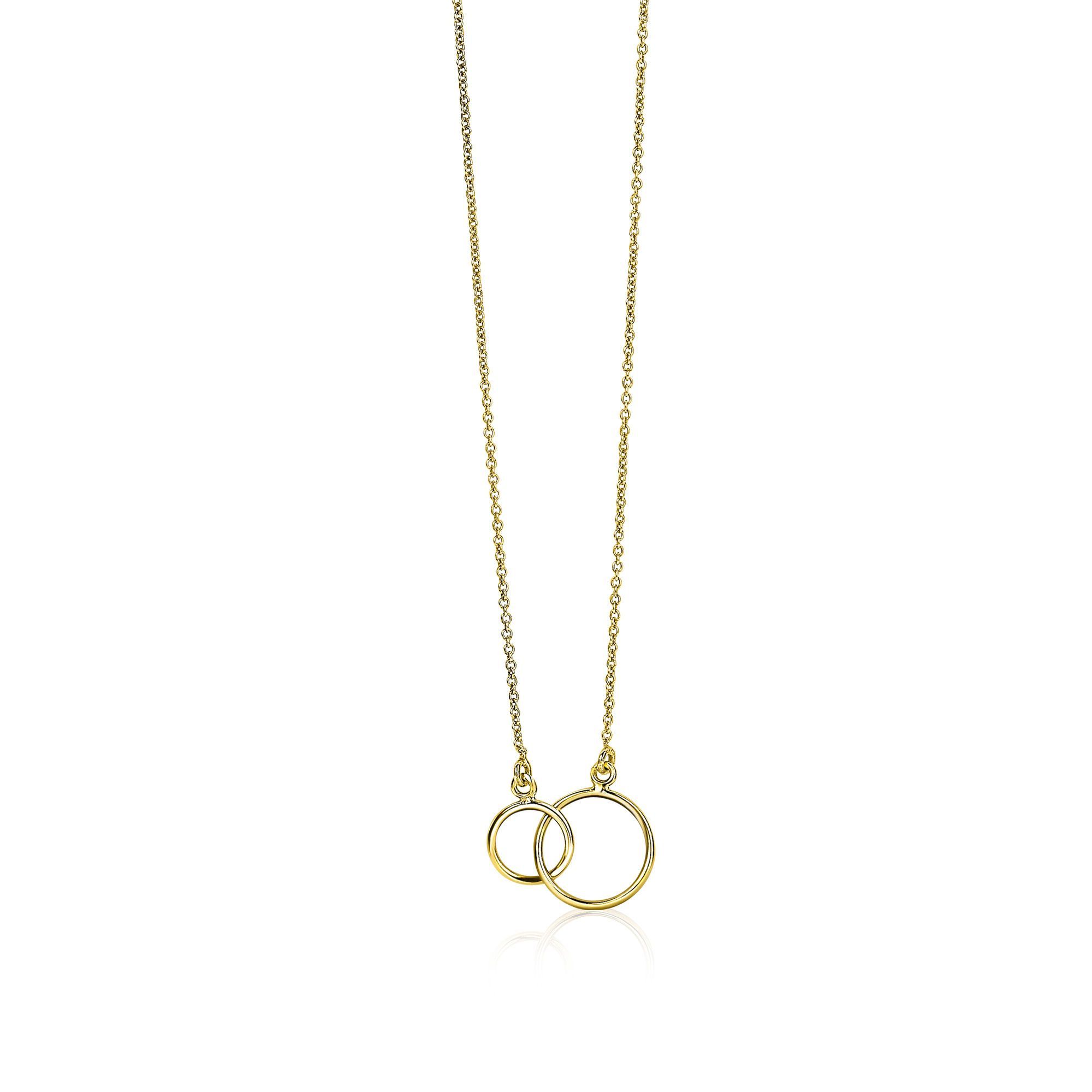 ZINZI Gold 14 Karat Goldkette offene Kreise ineinander 42cm ZGC115