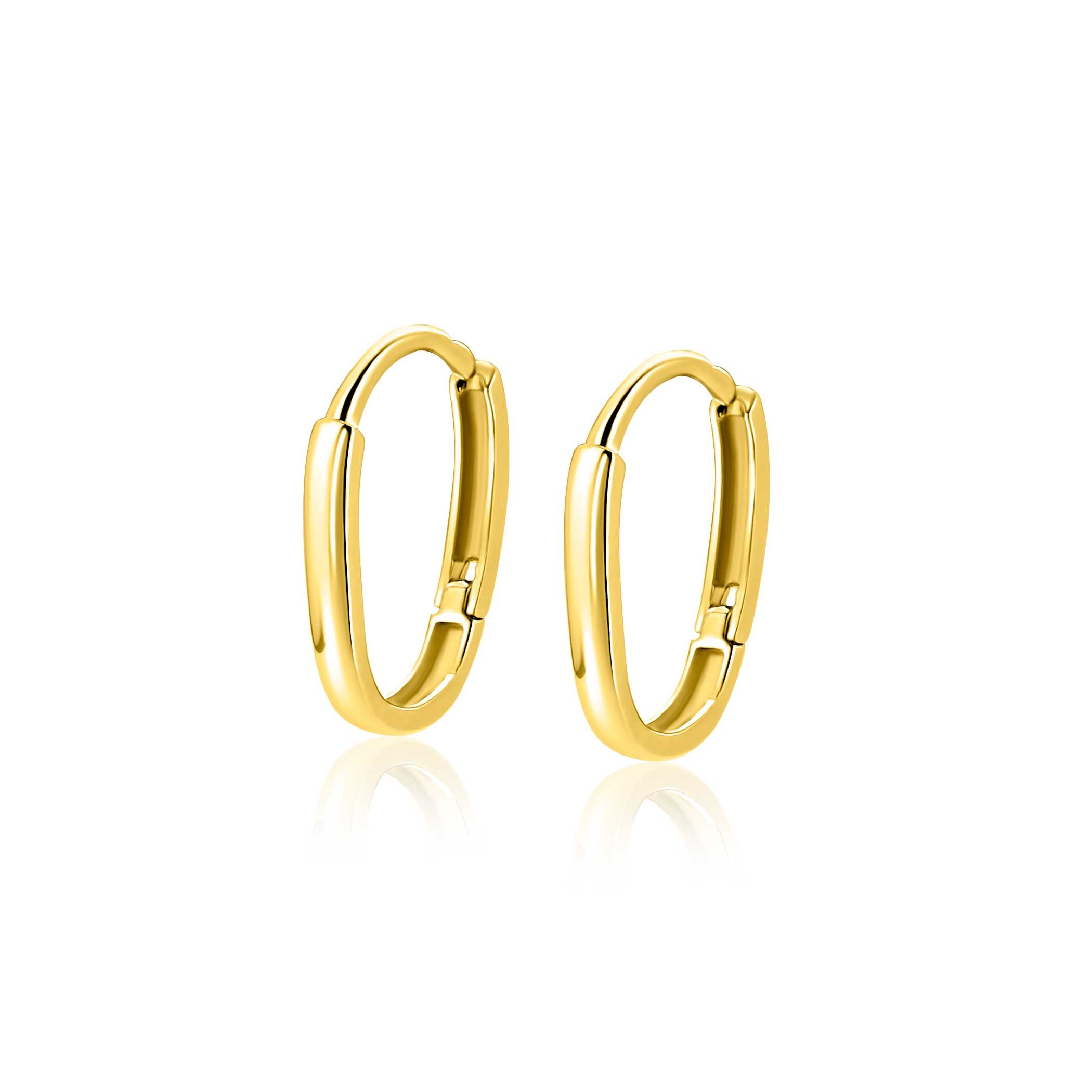 ZINZI GOLD klapcreolen ovaal 13x2mm