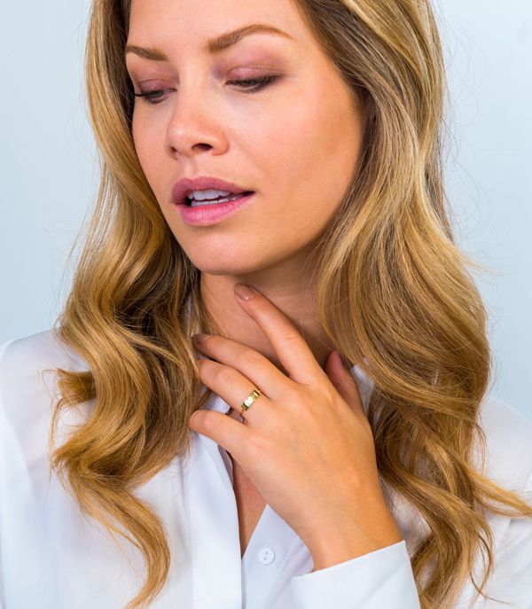 ZINZI Gold 14 Karat Gold Ring Rechteck Plättchen ZGR176