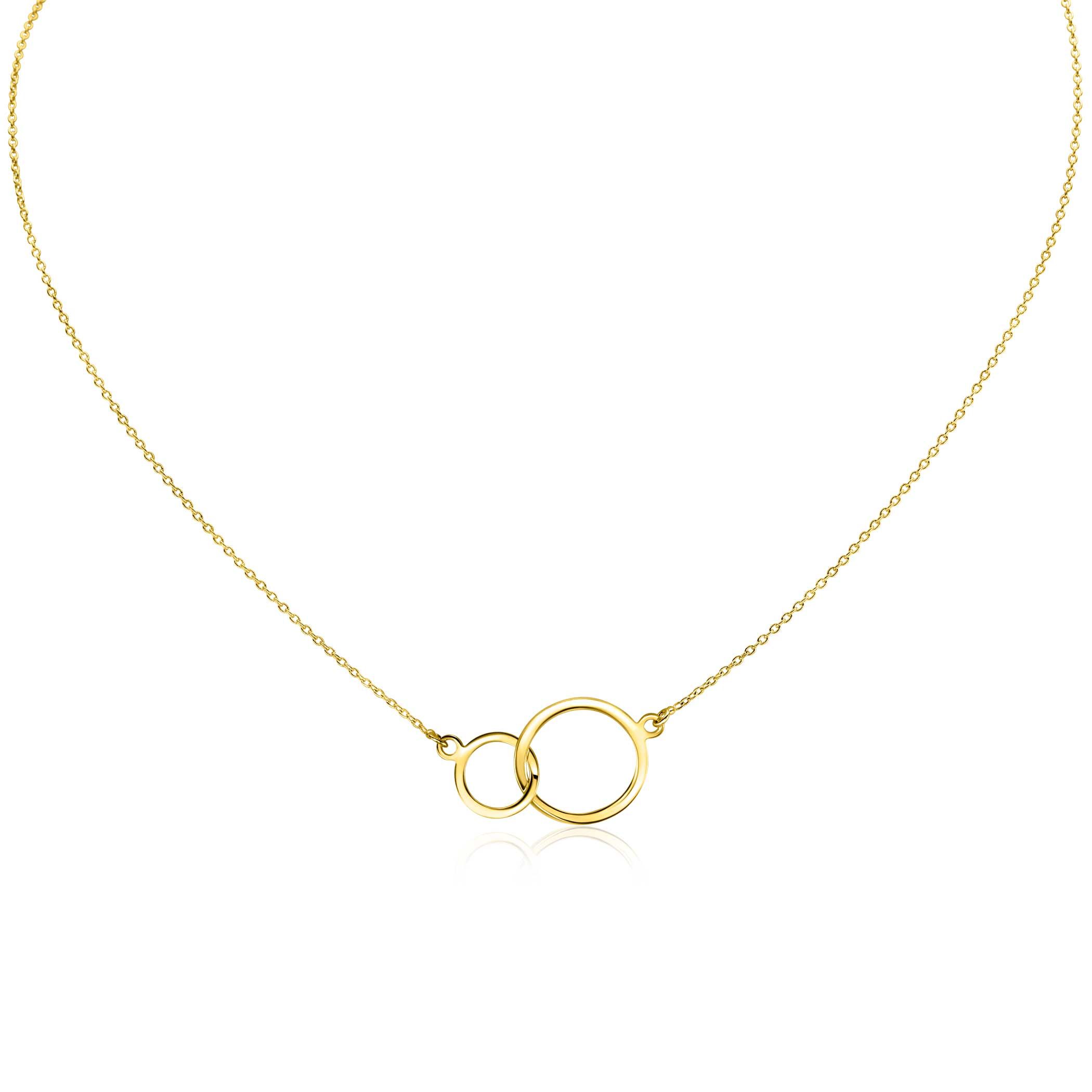 ZINZI Gold 14 Karat Gold Jasseron Halskette runde Formen 42cm ZGC113