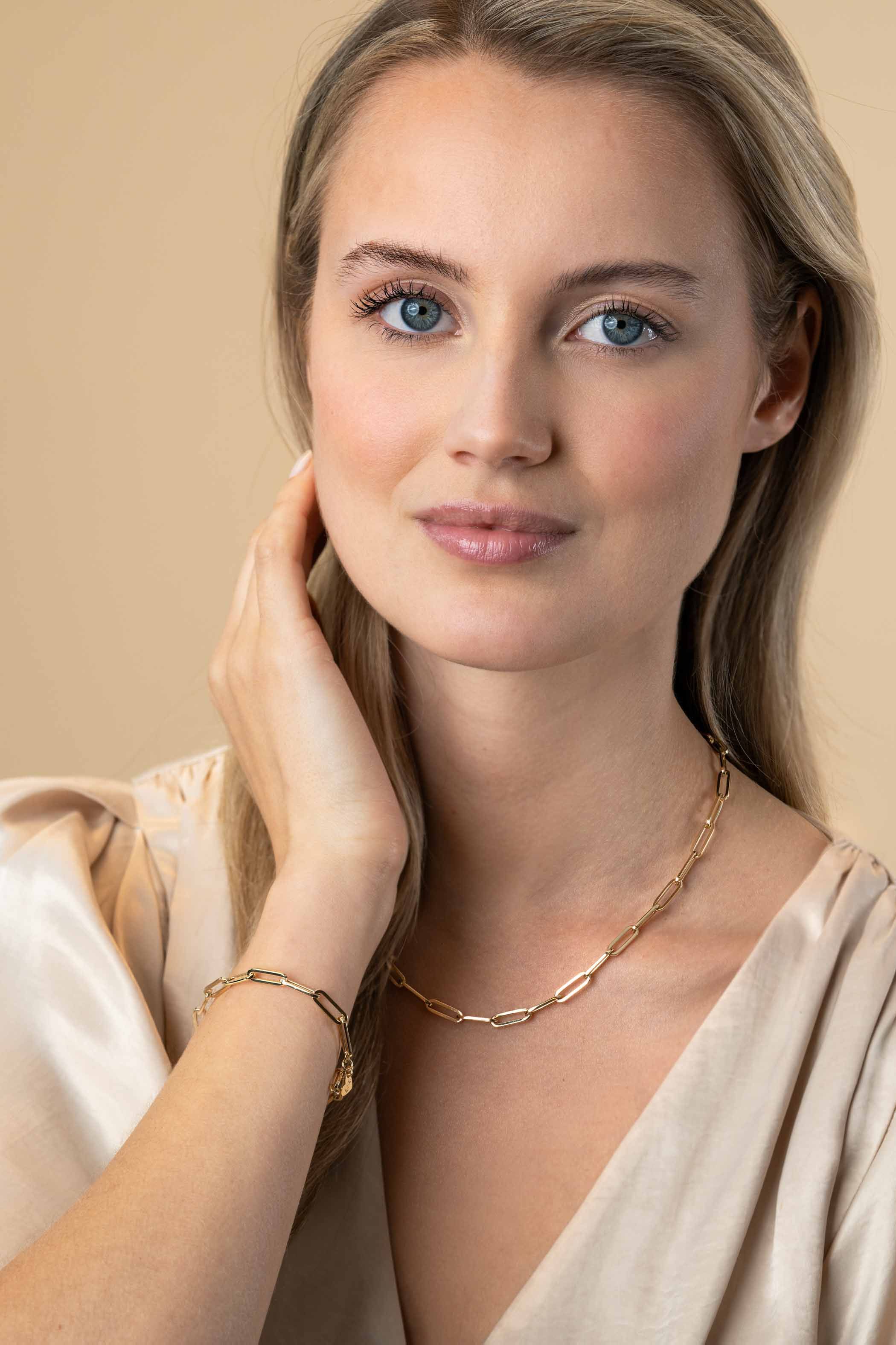 ZINZI GOLD armband paperclip schakels
