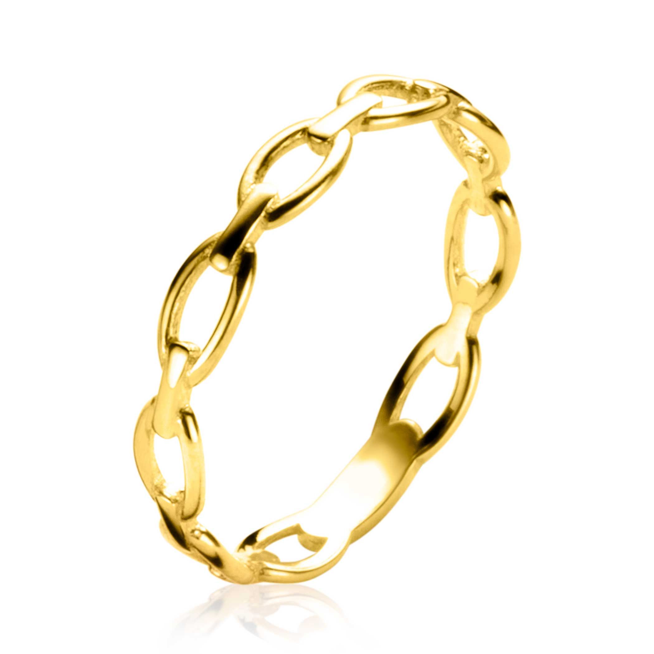 ZINZI Gold ring fantasie schakels 3.1mm mt.56