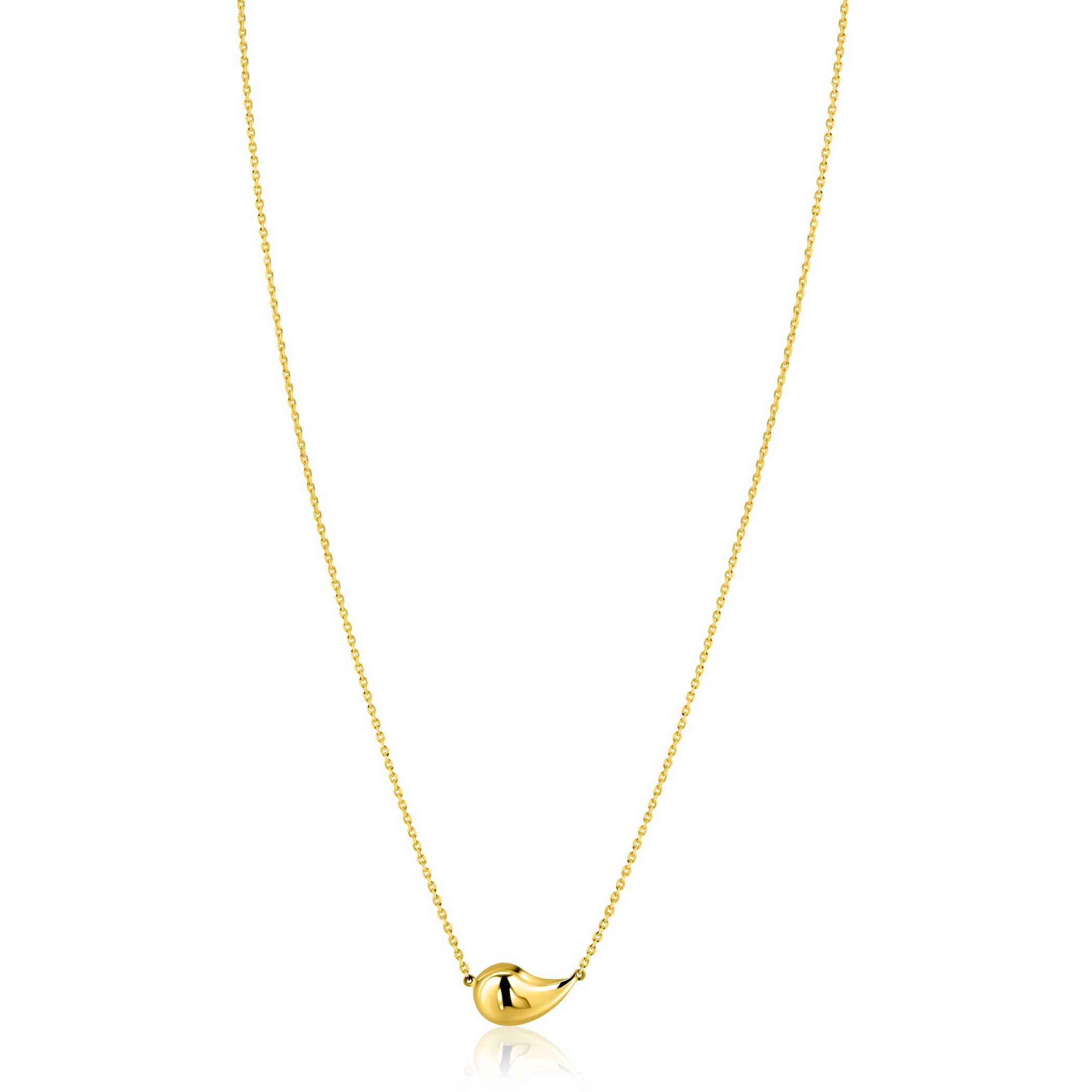ZINZI GOLD collier met druppelvorm hanger