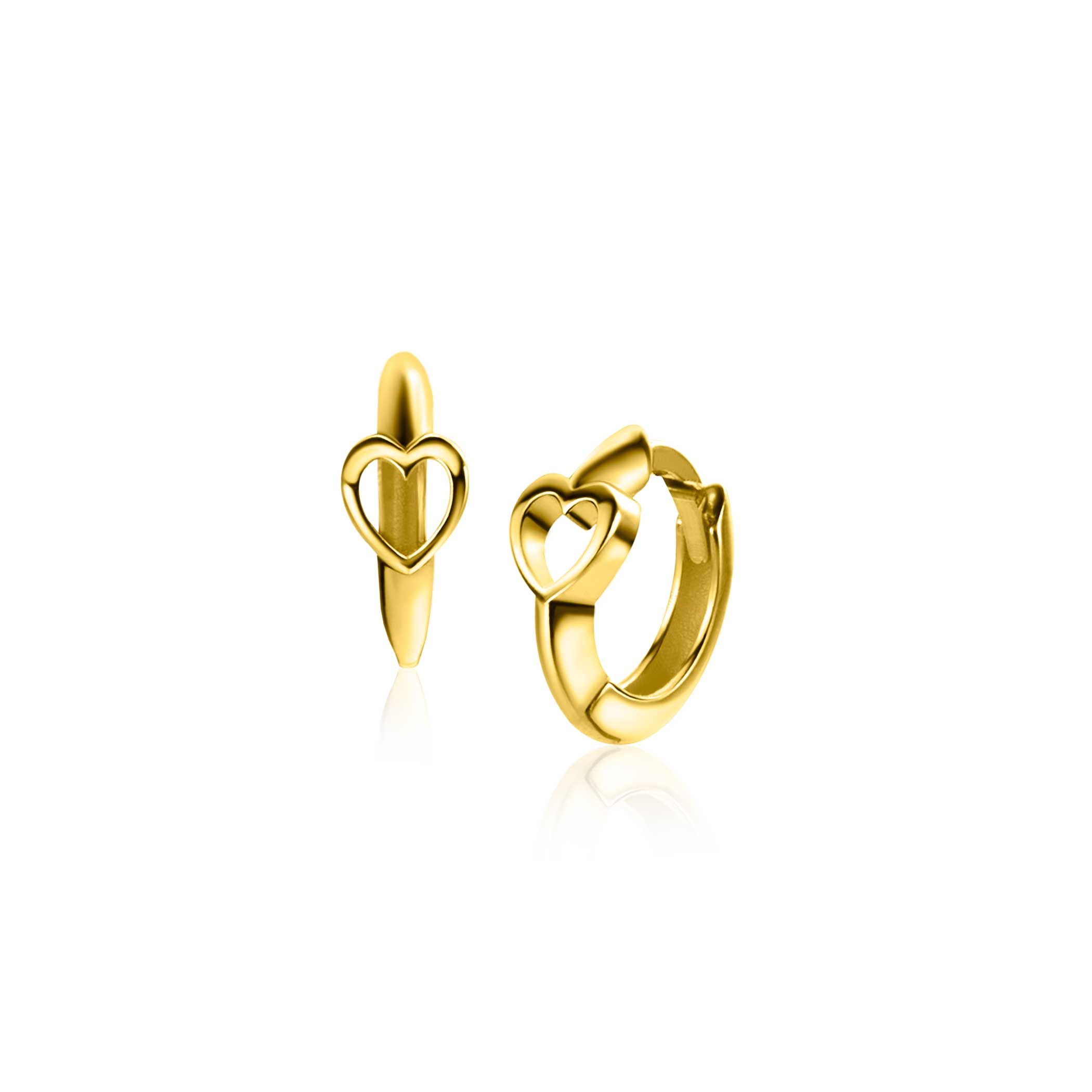 ZINZI GOLD oorringen 10mm met open hartjen