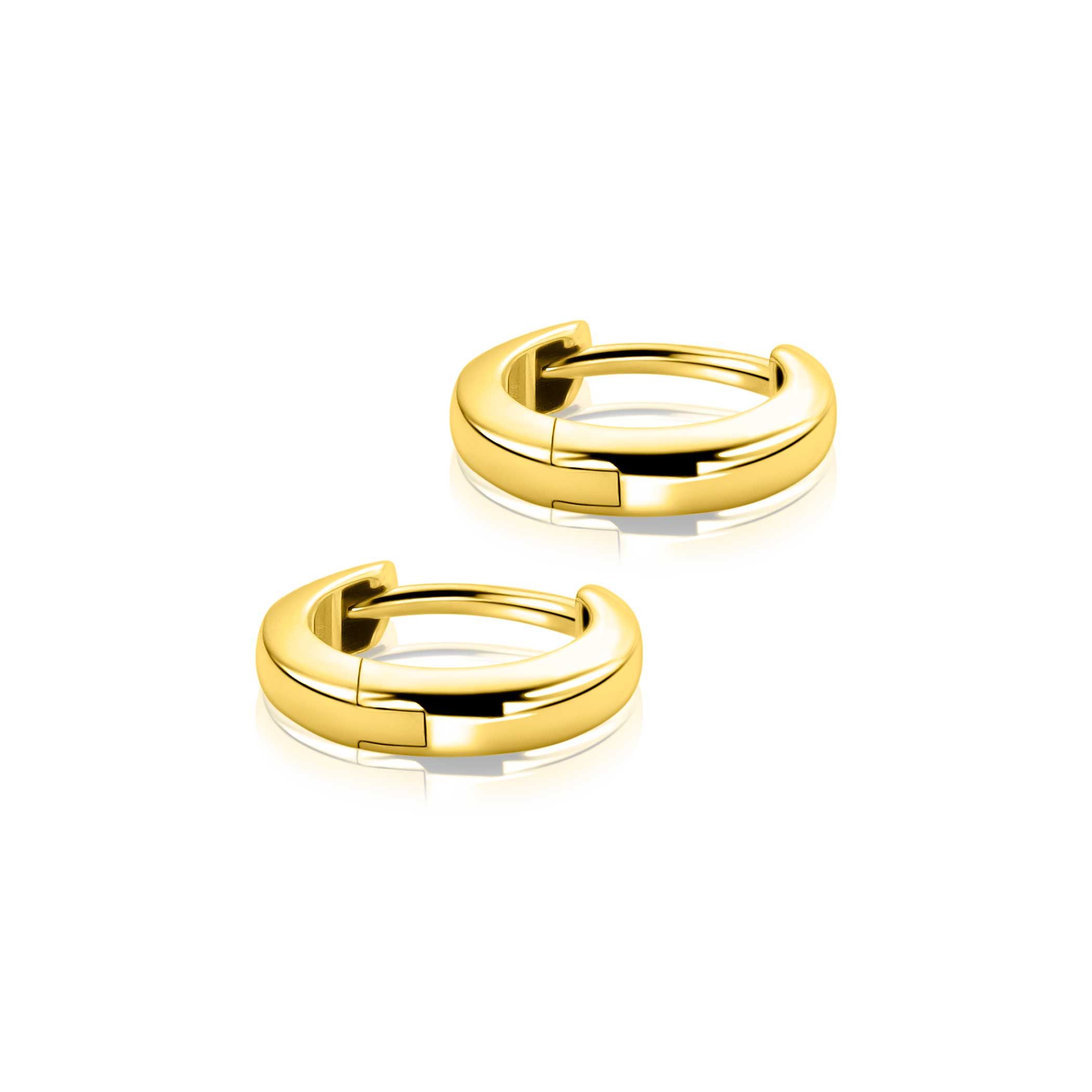 ZINZI GOLD klapcreolen halfronde buis 12x3mm