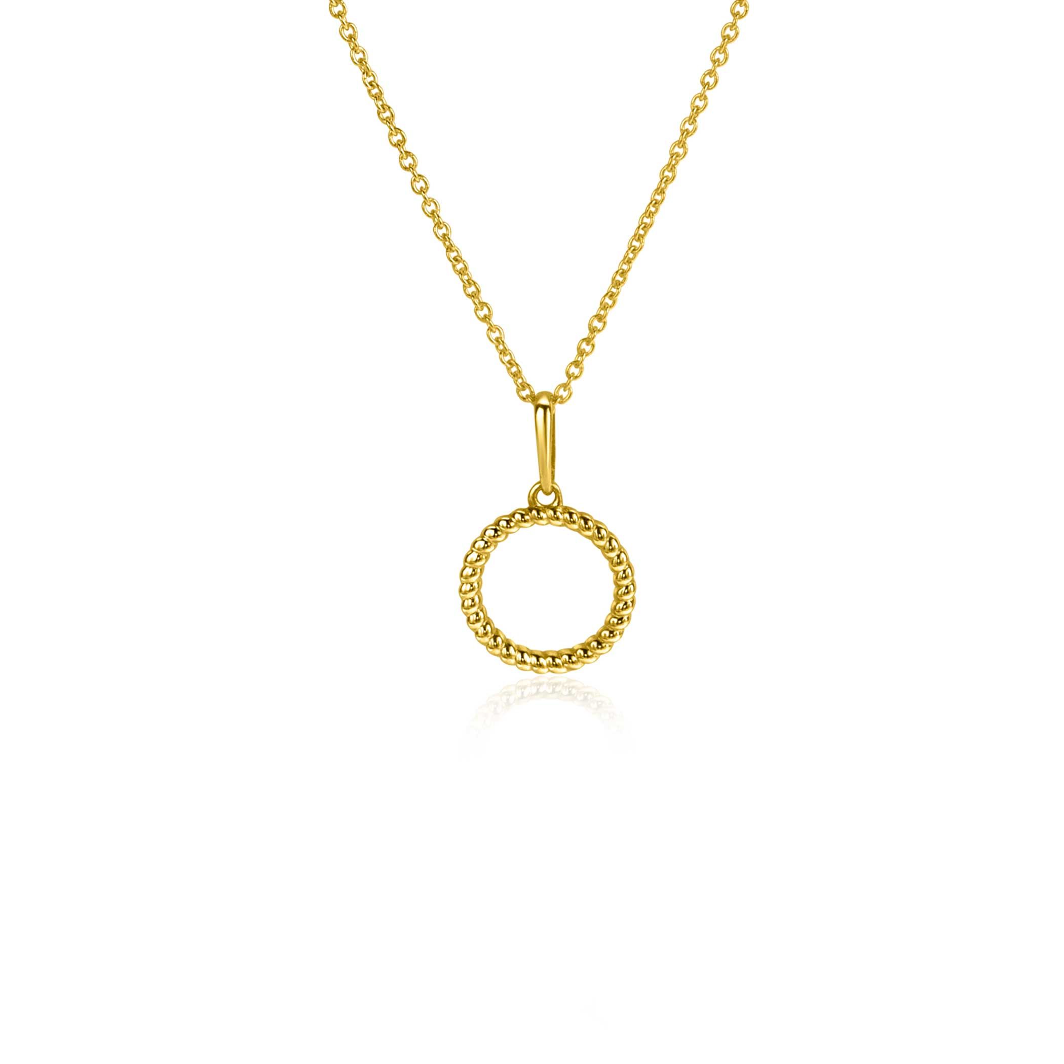 ZINZI GOLD hanger open rondje gedraaid 10mm