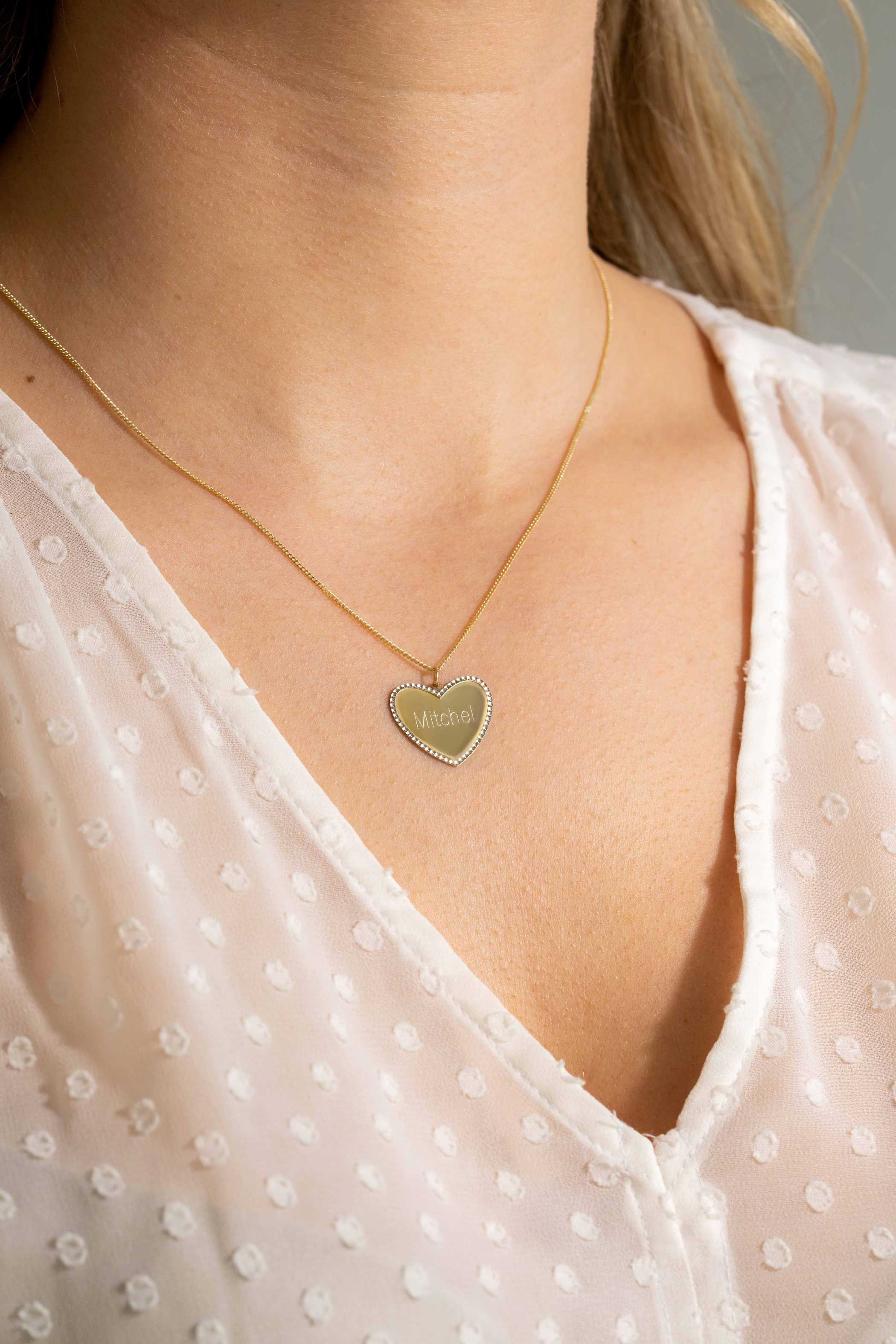 ZINZI GOLD hanger hart gediam. randje 19mm