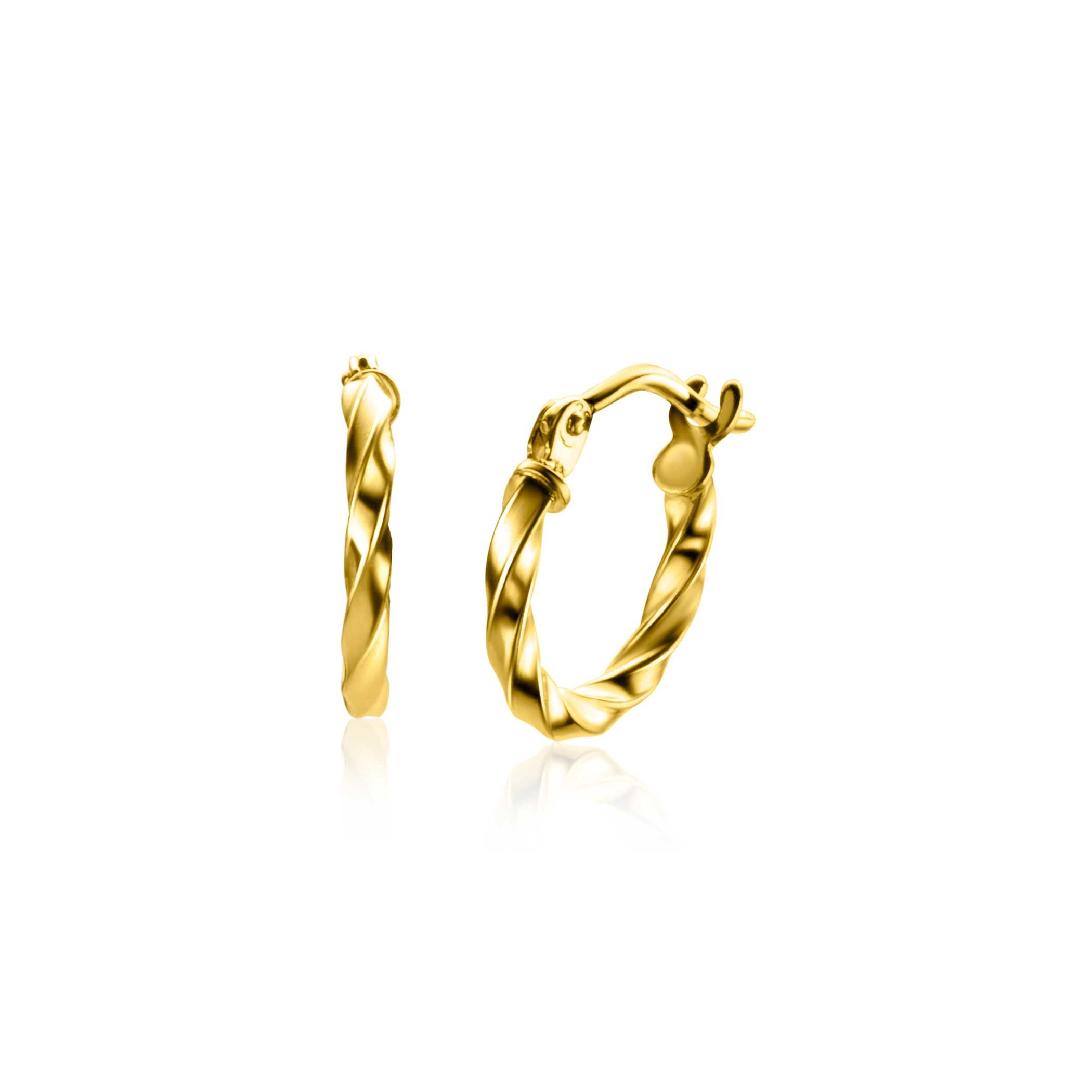 ZINZI GOLD oorringen gedraaide buis 11,4 x 1,7mm