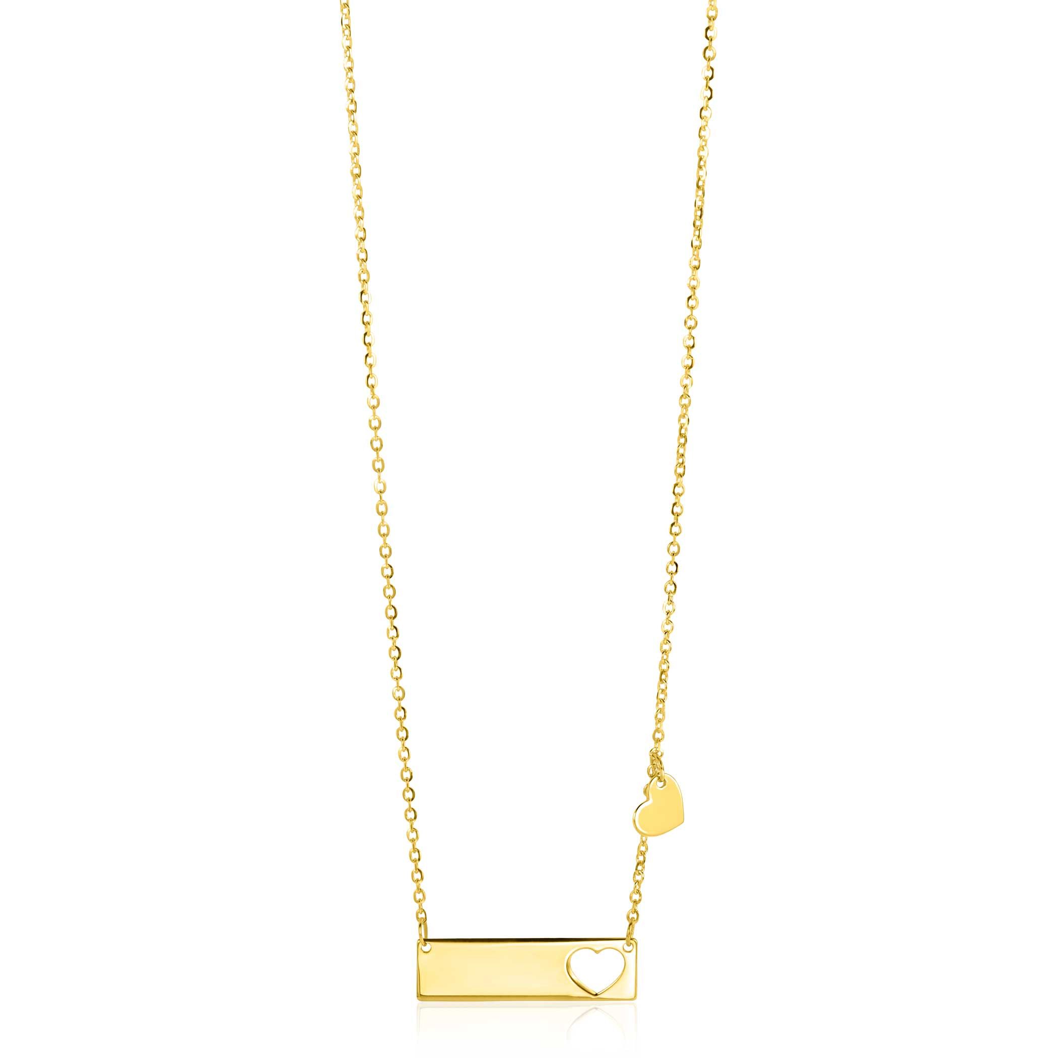 ZINZI GOLD collier plaatje met hartje los 45cm