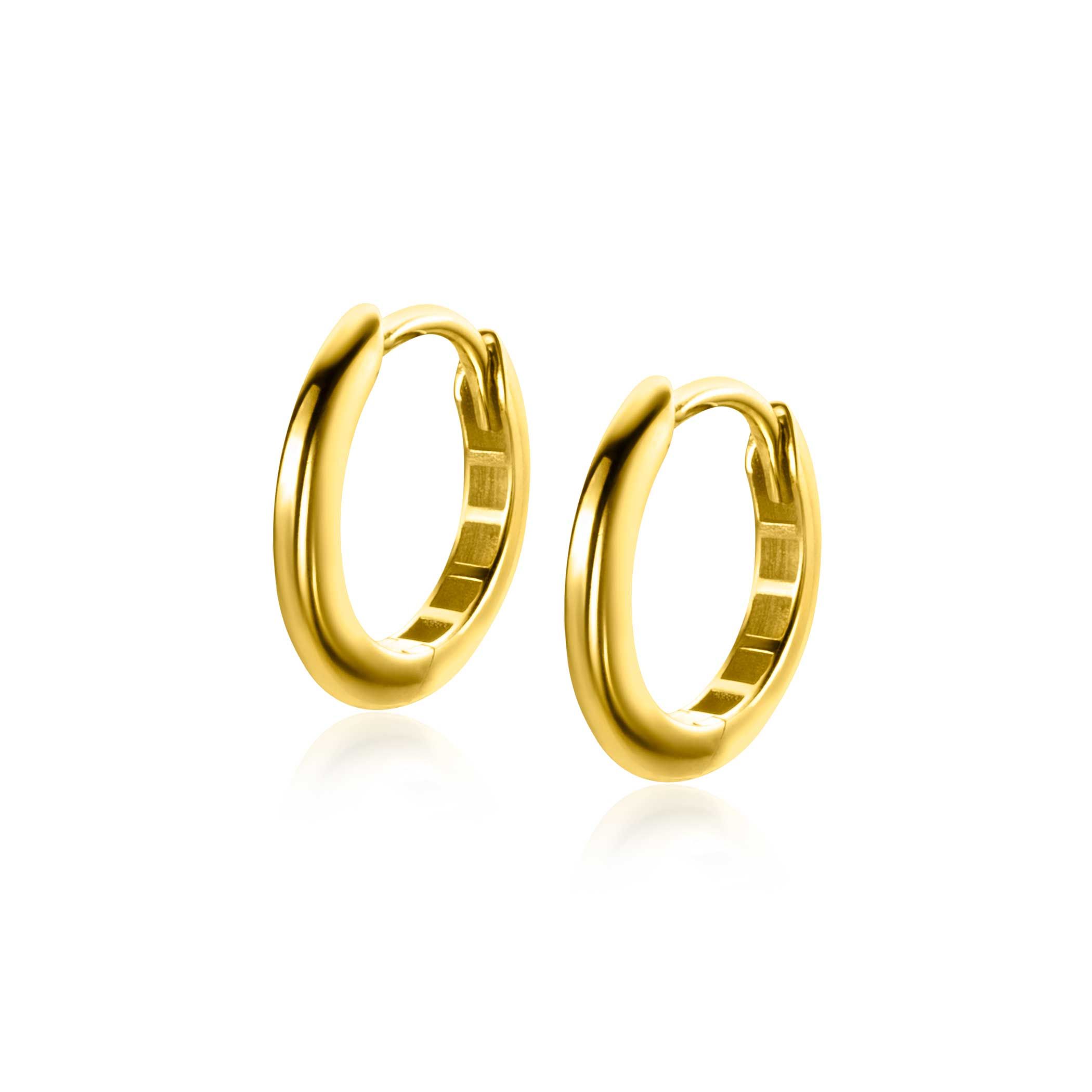 ZINZI GOLD klapcreolen half ronde buis 12,4x1,8mm