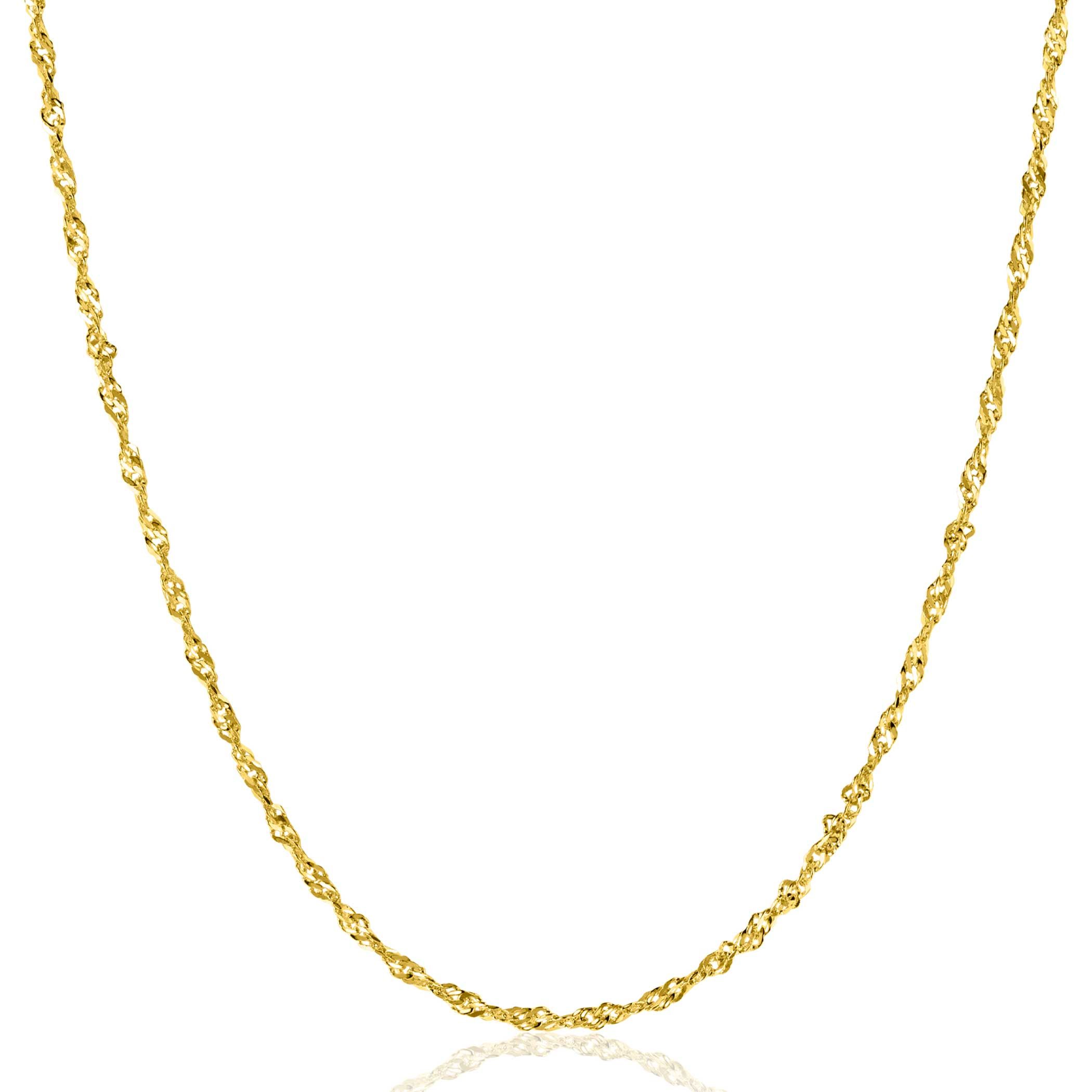 ZINZI Gold 14 Karat massiv goldene Singapore-Kette, 1,8mm breit, 41-43cm ZGC501
