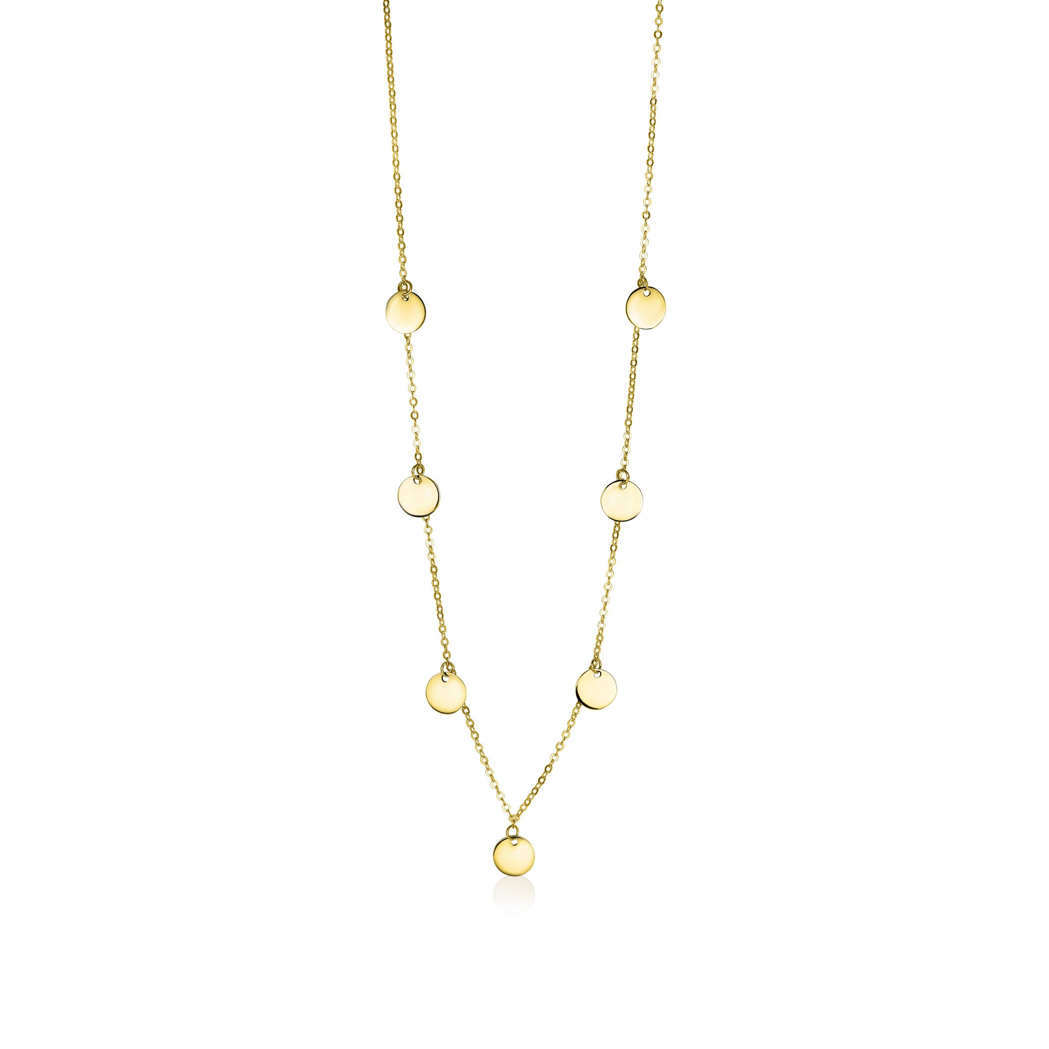 ZINZI Gold 14 Karat Goldkette mit 7 Kreisen 45cm ZGC167