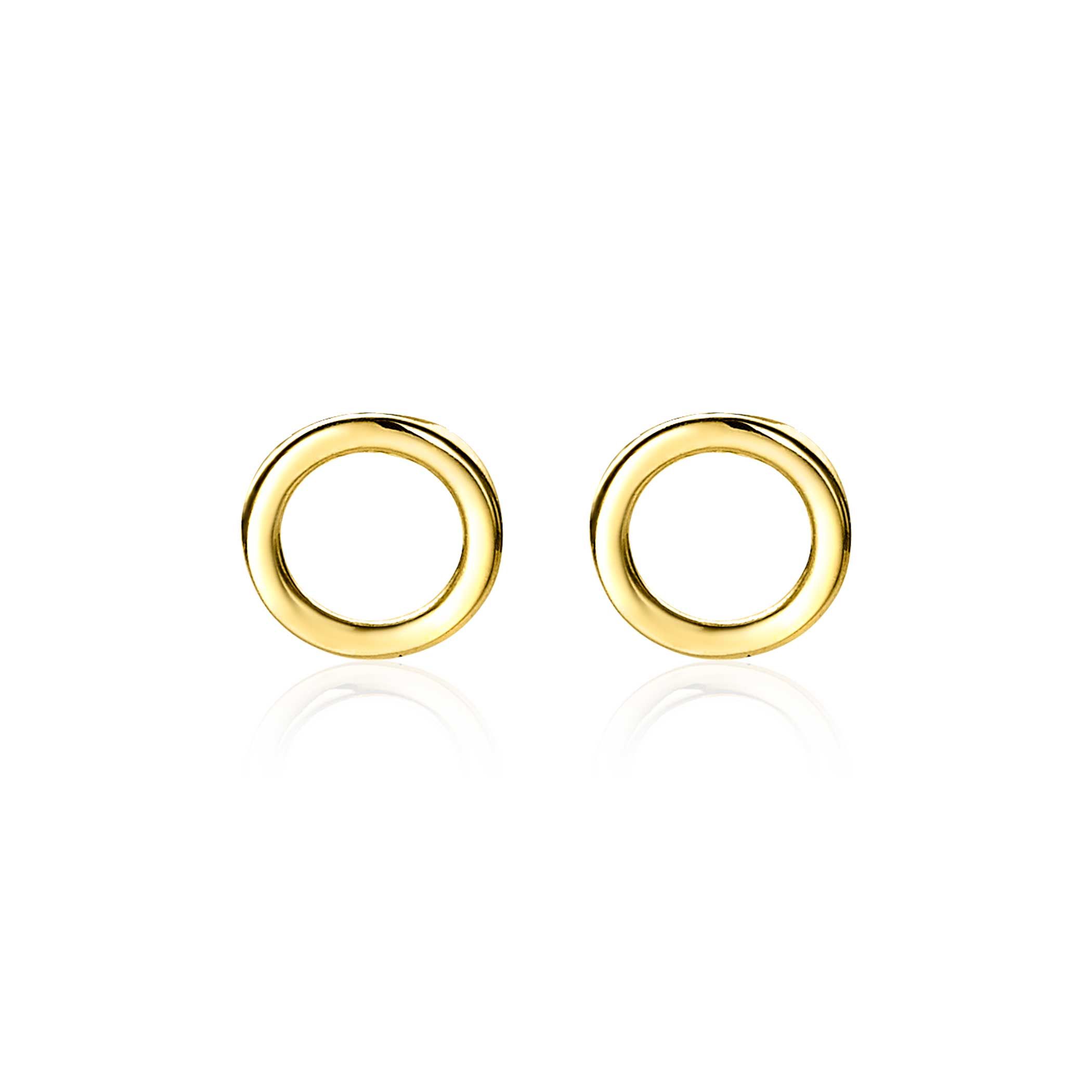 ZINZI Gold 14 Karat Goldohrstecker offen rund 6mm ZGO163