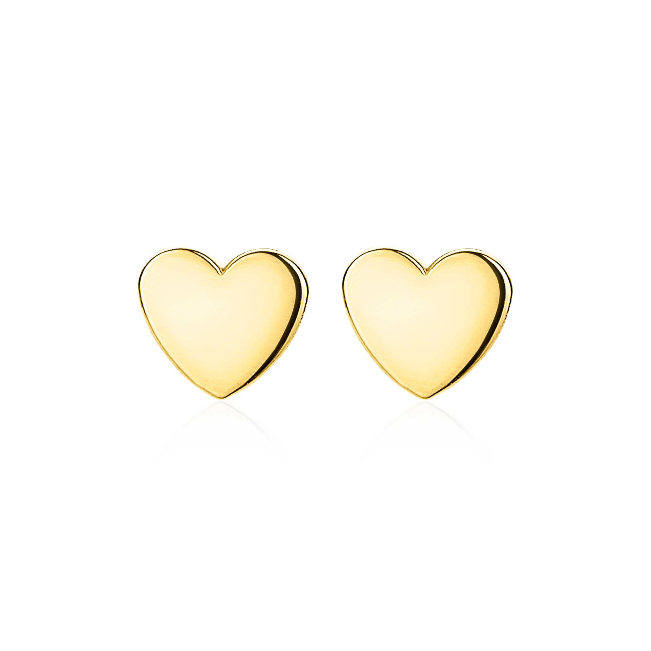 ZINZI Gold 14 Karat Gold Ohrstecker glatt Herz ZGO214