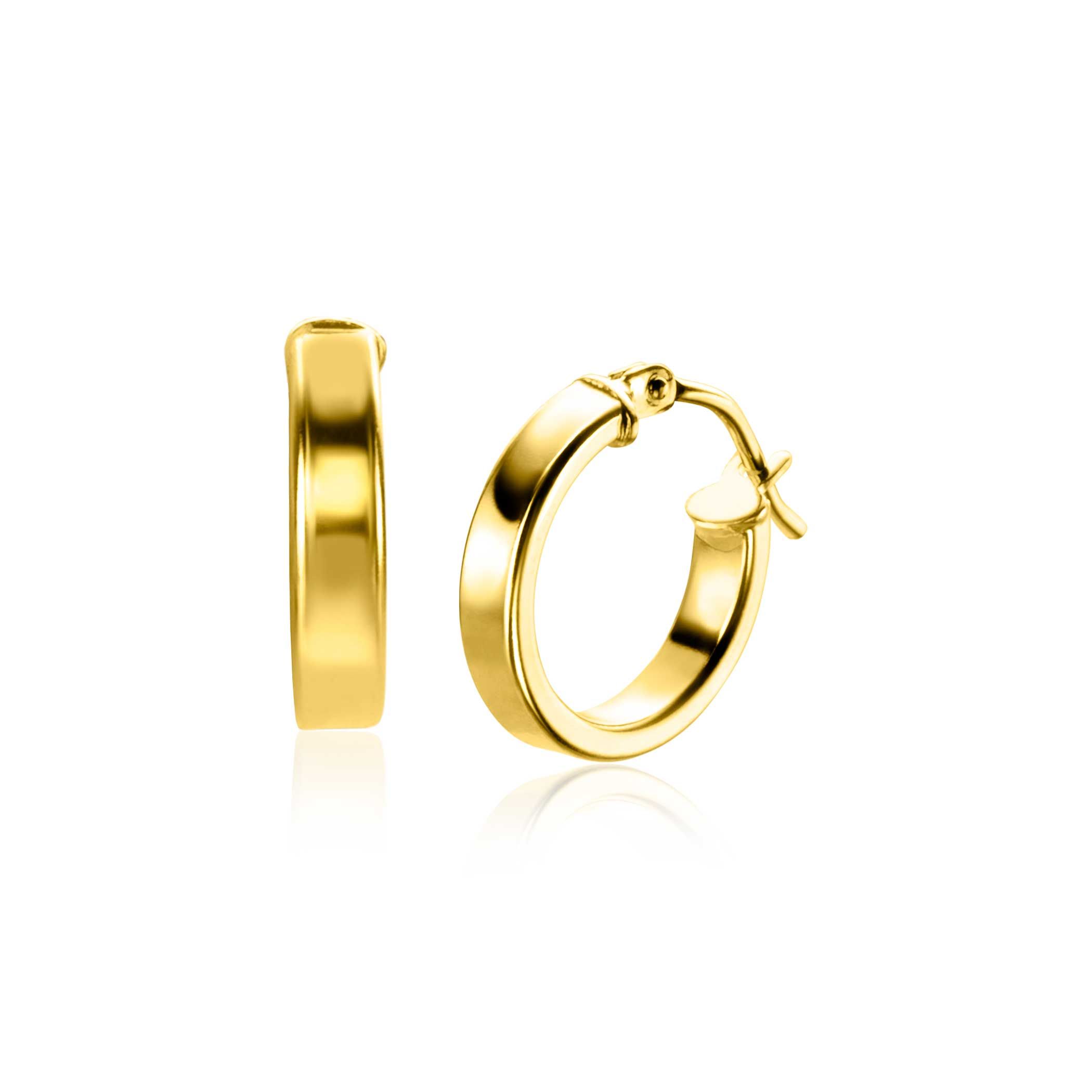 ZINZI GOLD oorringen platte vk buis 13x3mm