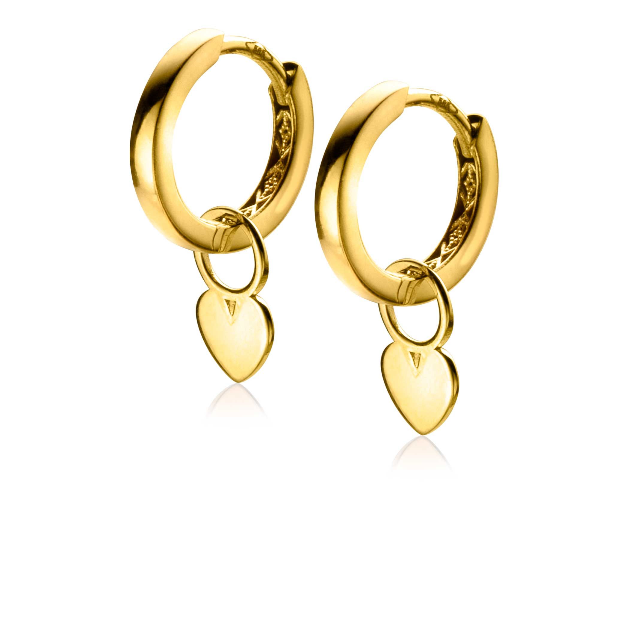 ZINZI GOLD oorbedels hart plaatje 5.4mm