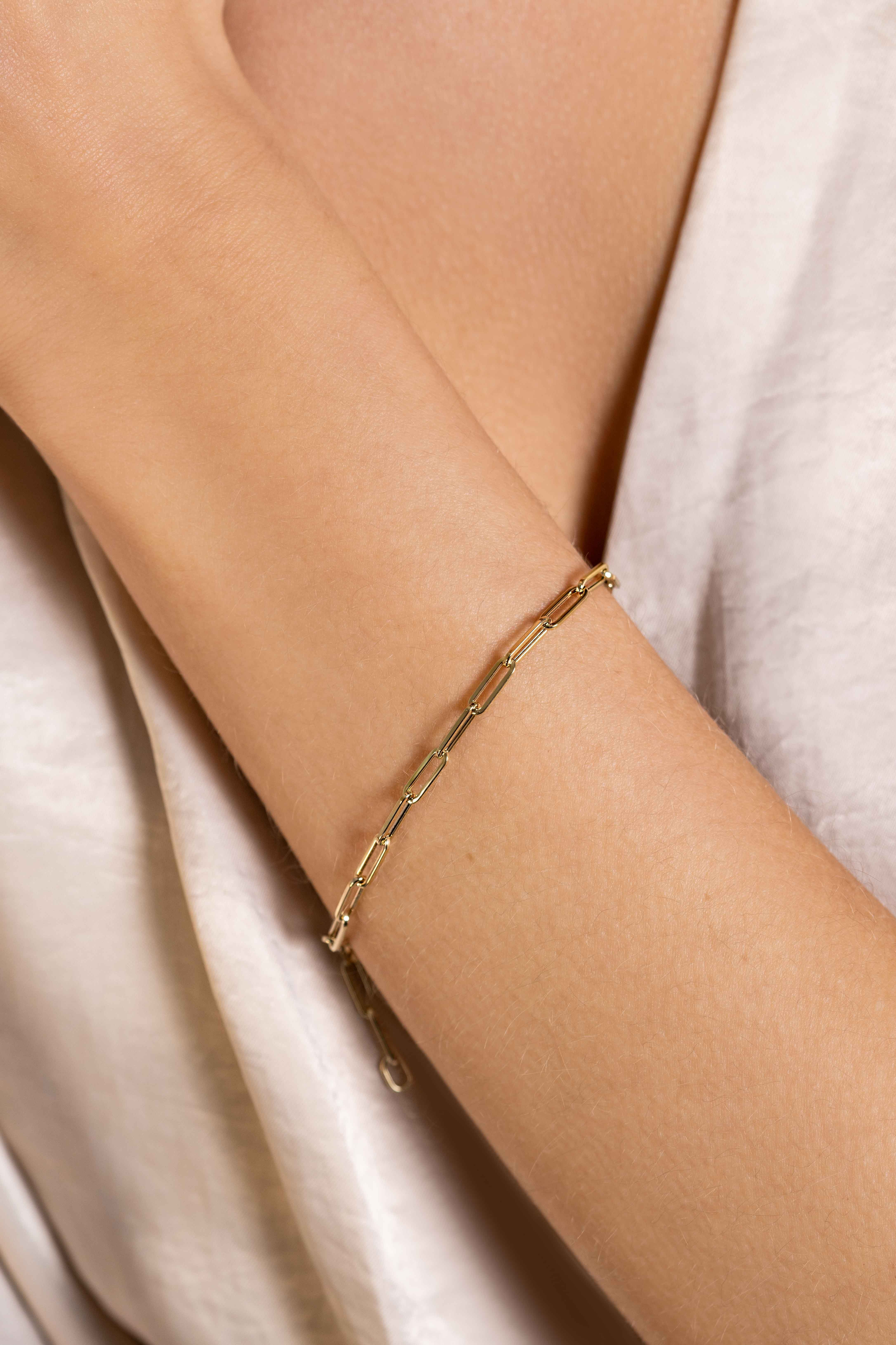 ZINZI GOLD armband paperclip schakels 3mm