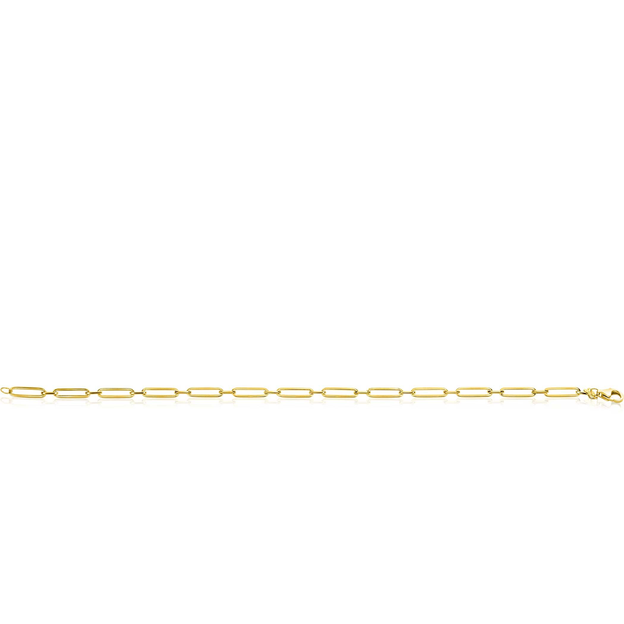 ZINZI GOLD armband paperclip met tussenoog