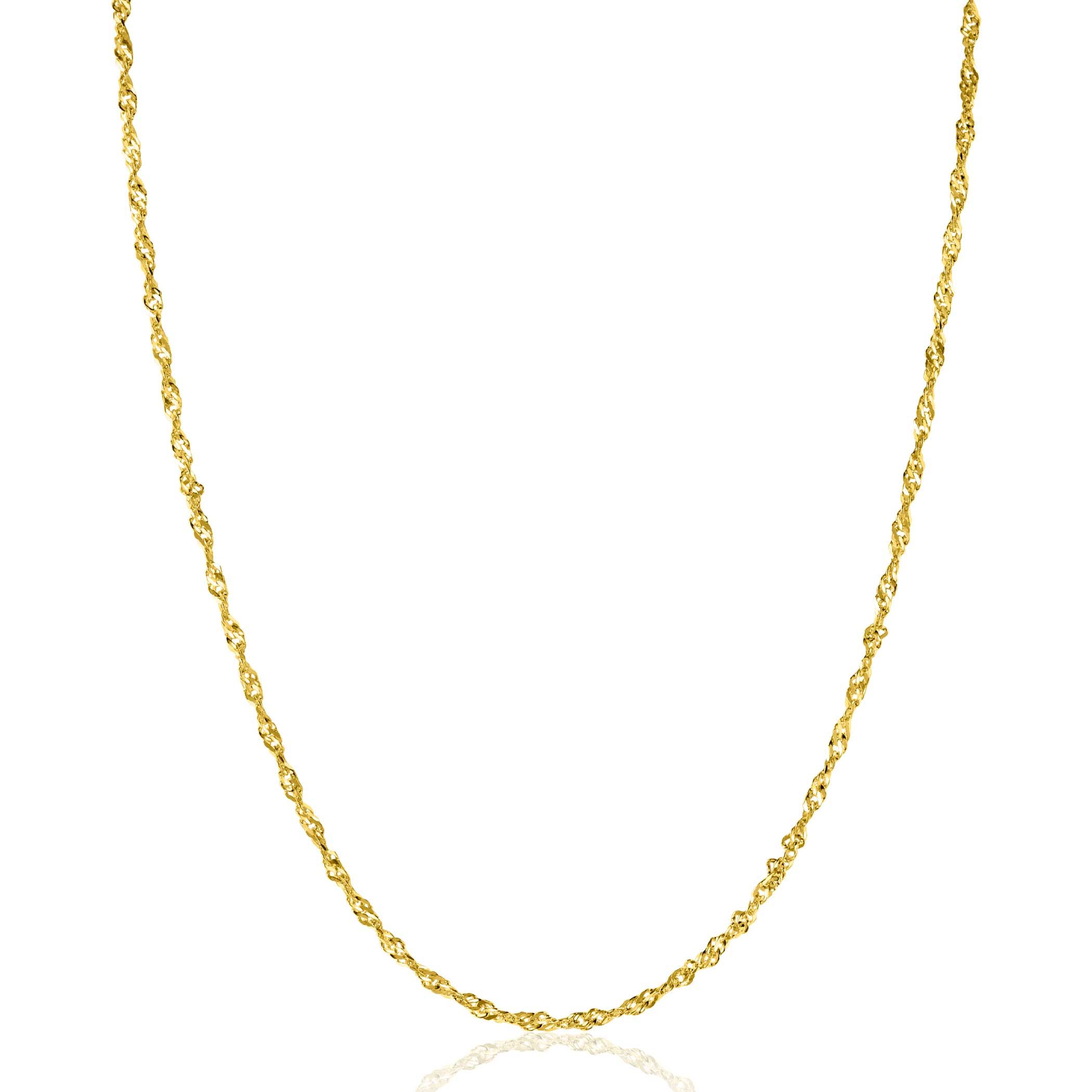 ZINZI Gold 14 Karat massiv goldene Singapore-Kette, 1,8mm breit, 41-43cm ZGC501
