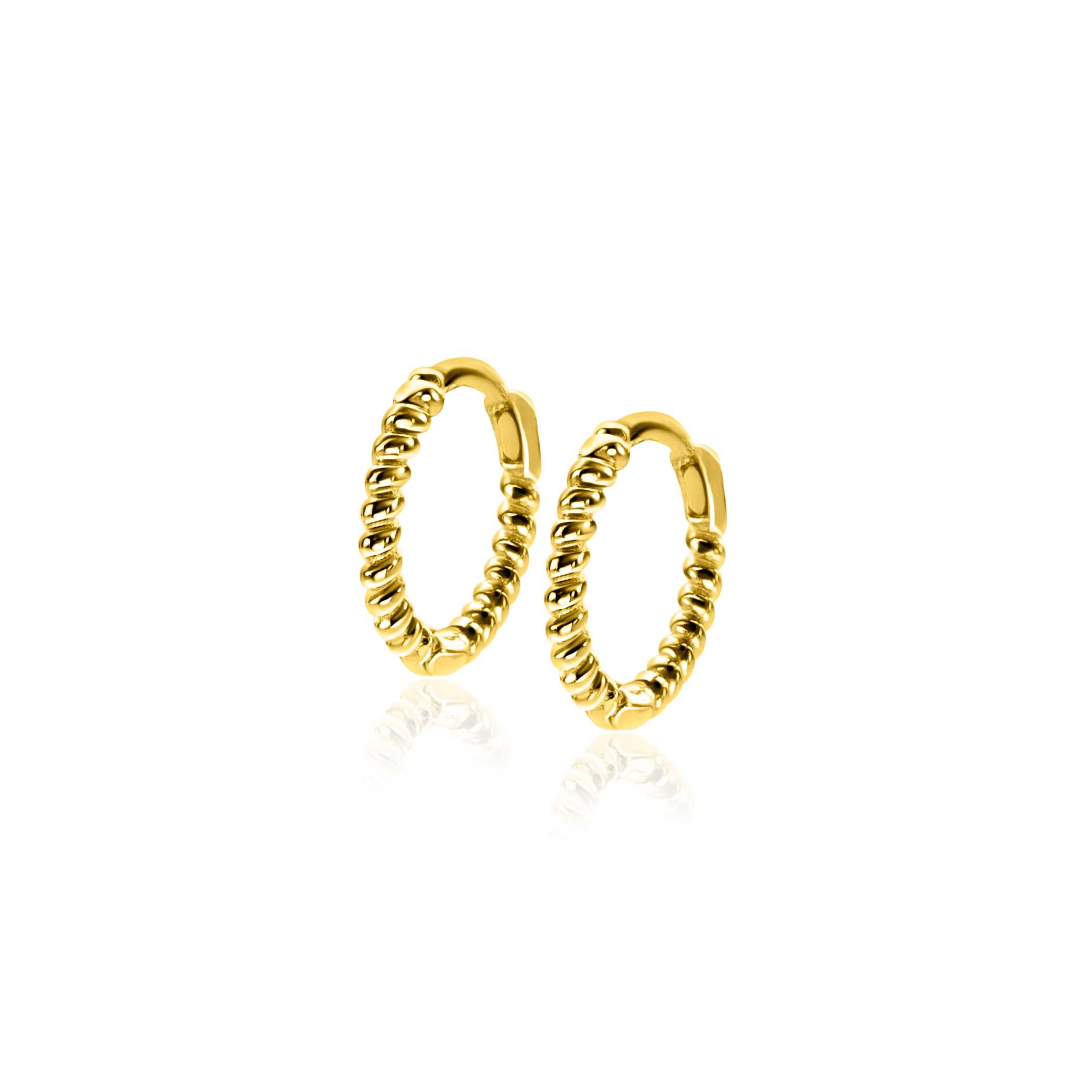 ZINZI GOLD klapcreolen gedraaide buis 10mmx1.3mm