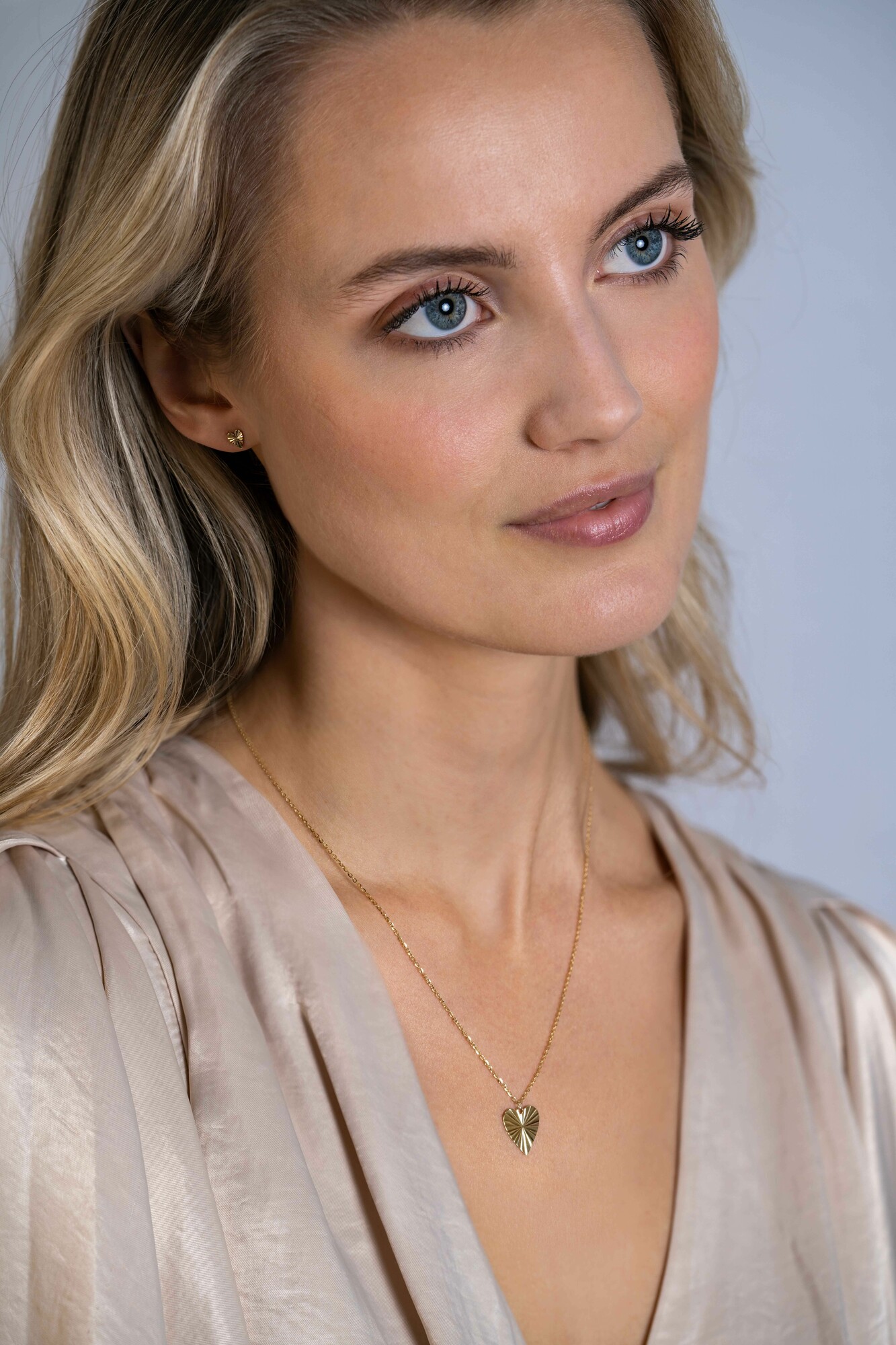 ZINZI GOLD collier met gediamanteerd hart hanger