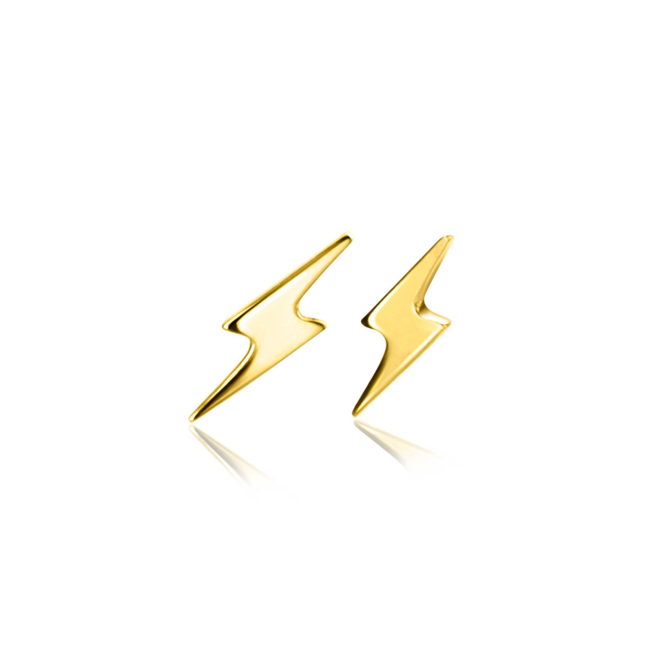 ZINZI GOLD oorknopjes bliksemschicht 10mm