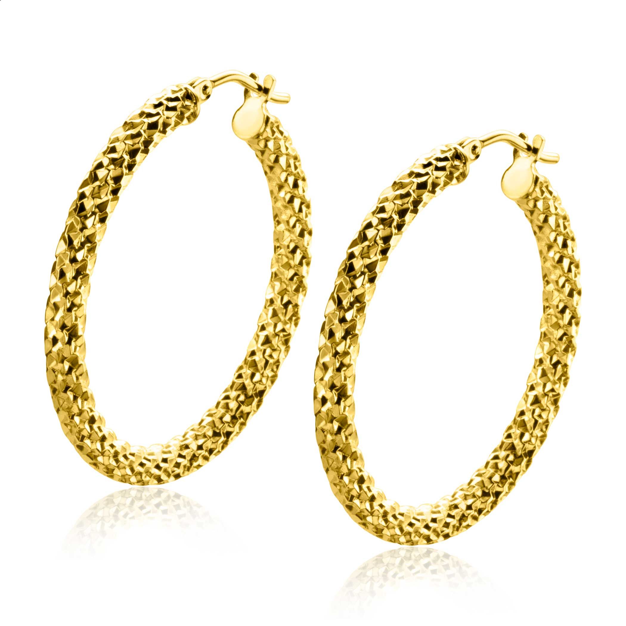 ZINZI GOLD oorringen bewerkt 28x3mm