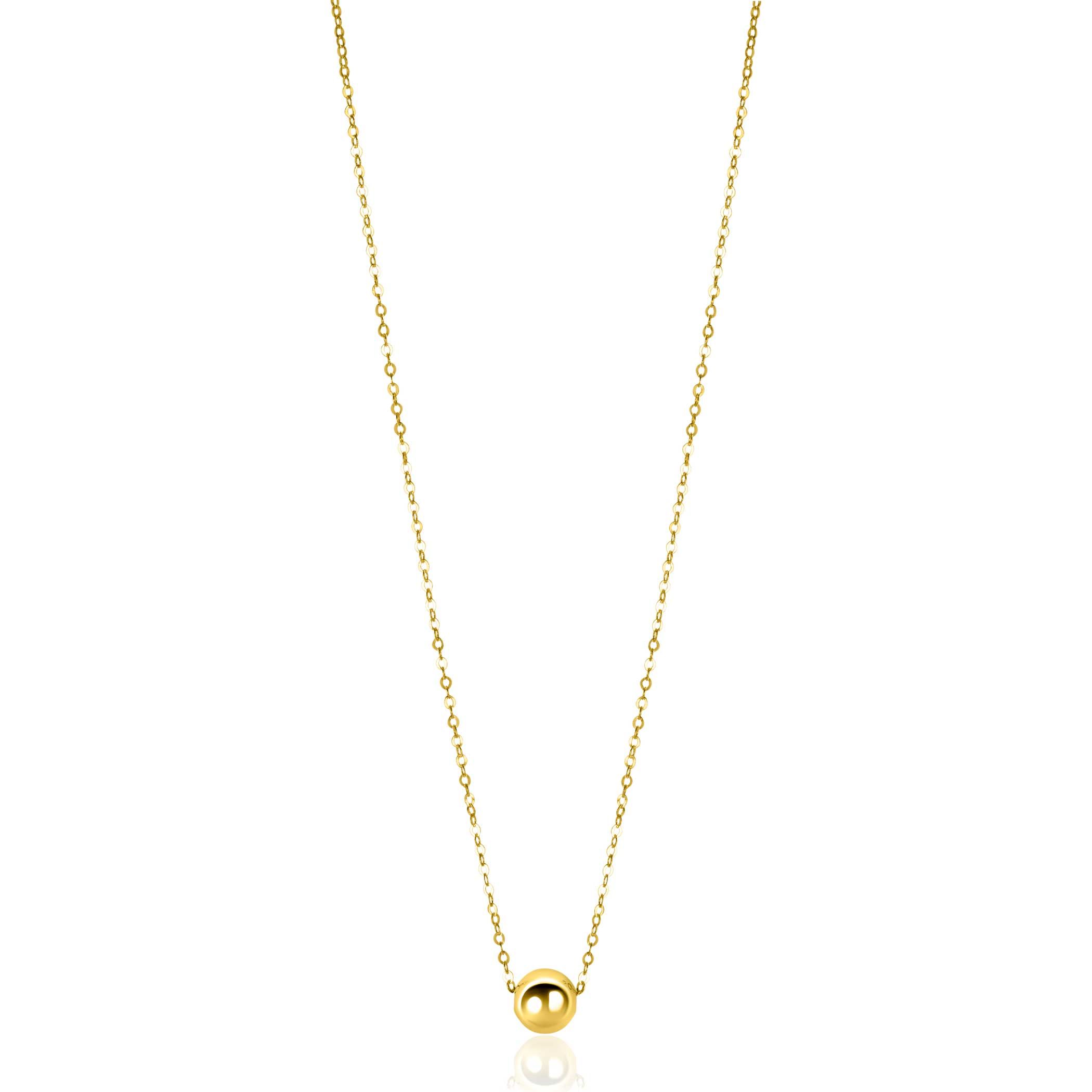 ZINZI Gold 14 Karat goldene Gliederkette mit elegantem glattem Kugel von 6mm, 42-45cm ZGC505
