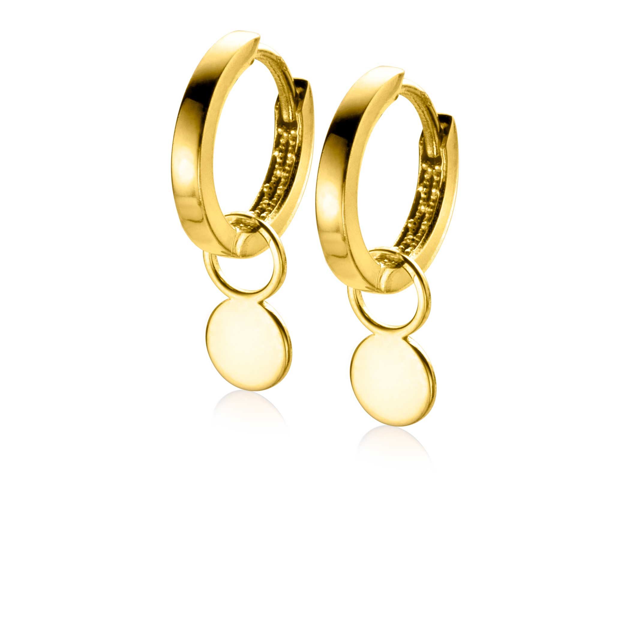 ZINZI GOLD oorbedels rond plaatje 5.3mm