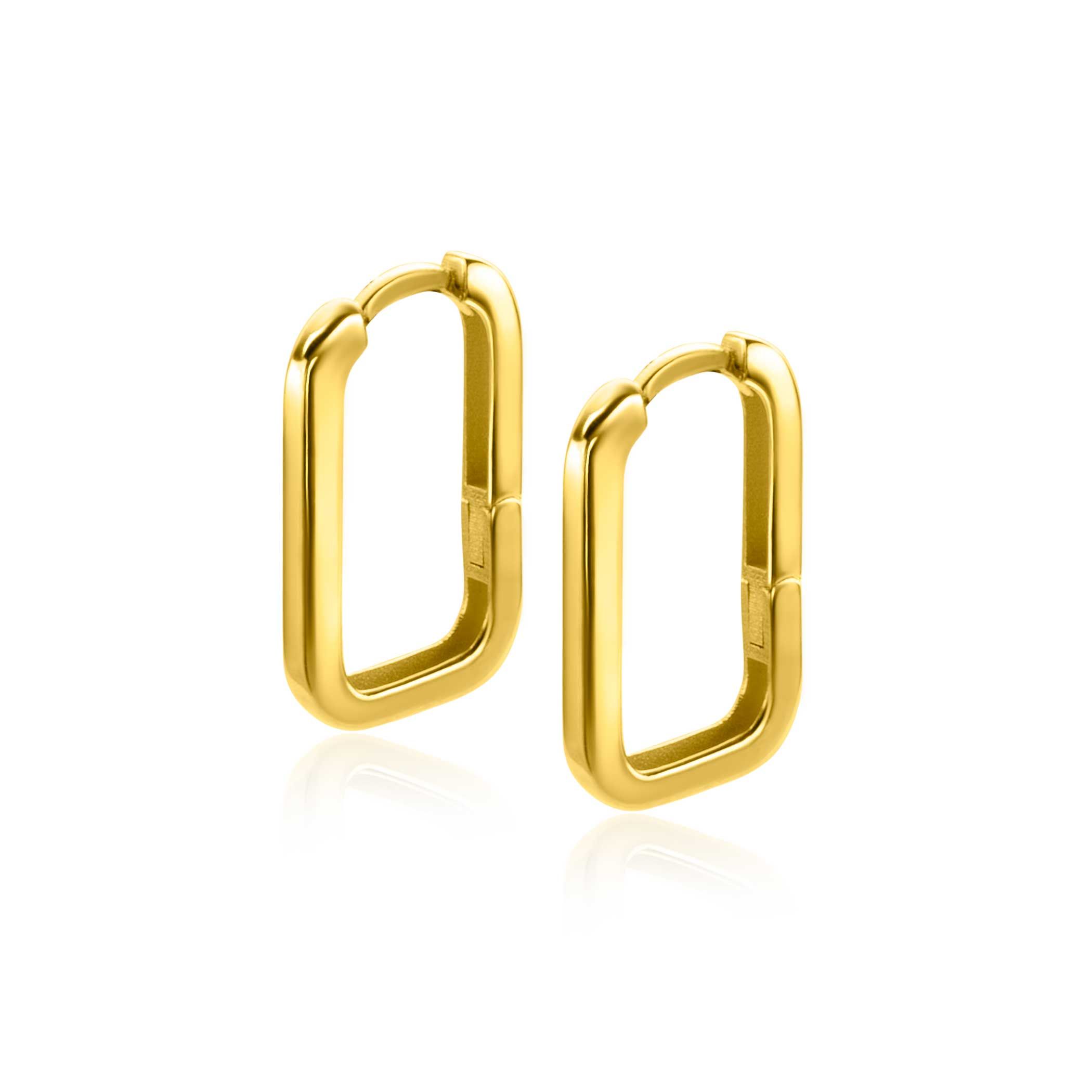 ZINZI GOLD klapcreolen rechthoek 16x1.8mm
