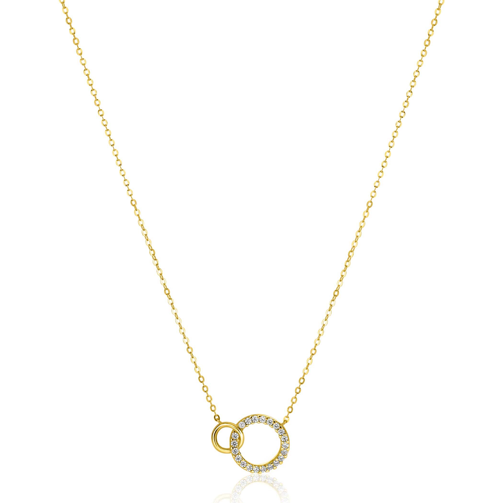 ZINZI GOLD coll. 2 ronde vormen in elkaar 1x zirc.