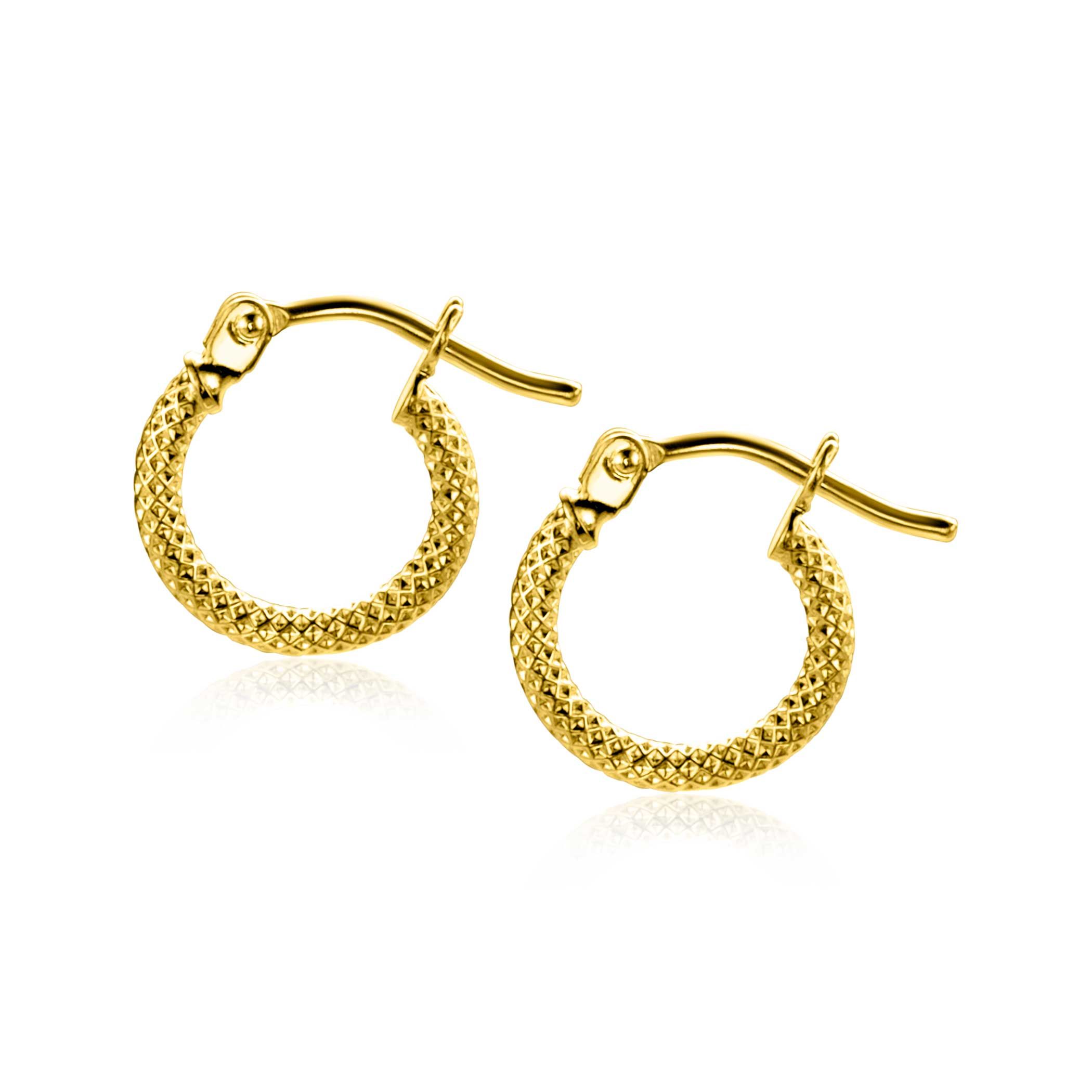 ZINZI GOLD oorringen bewerkt 11,3 x 1,6mm
