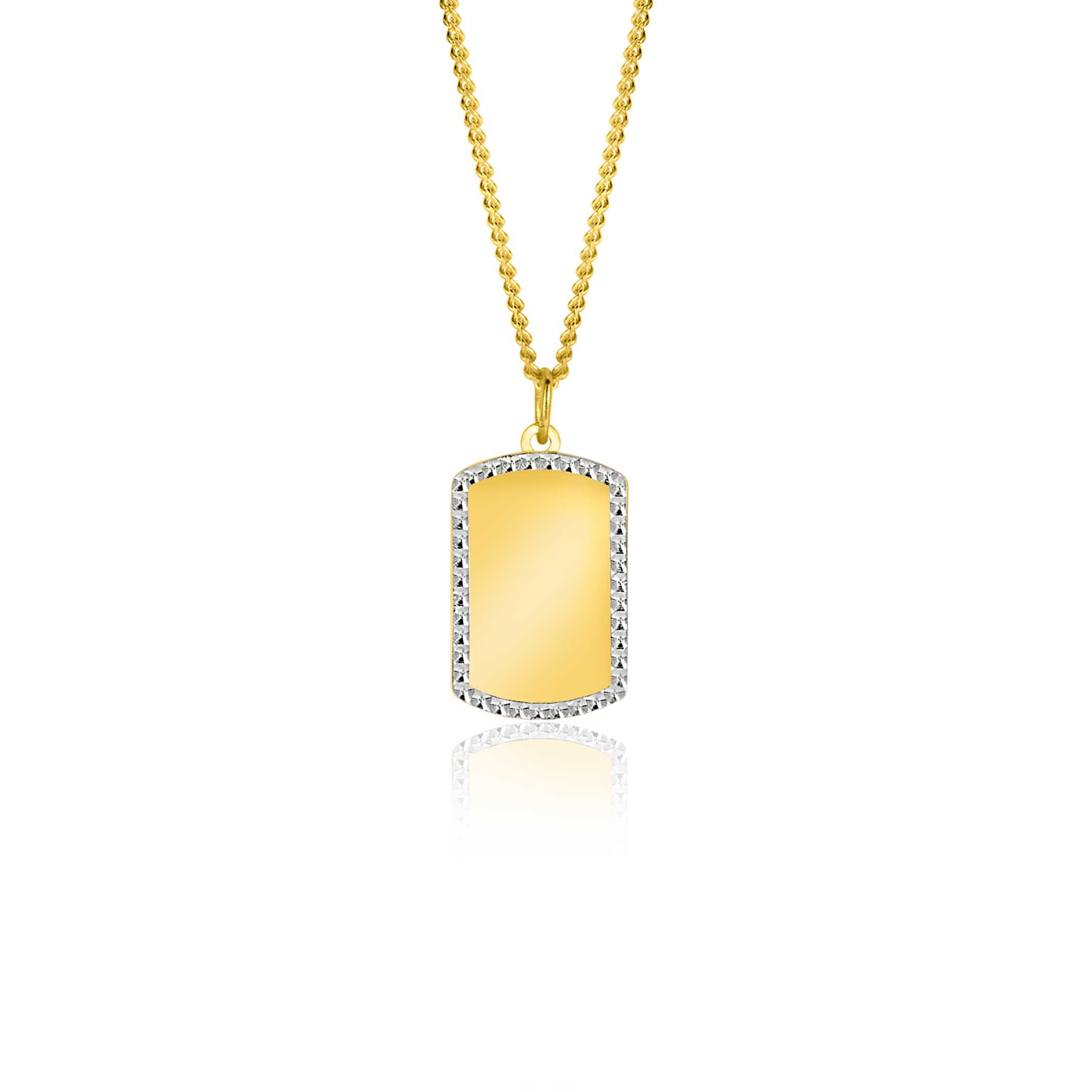 ZINZI GOLD hanger rechthoek gediam. randje 14mm