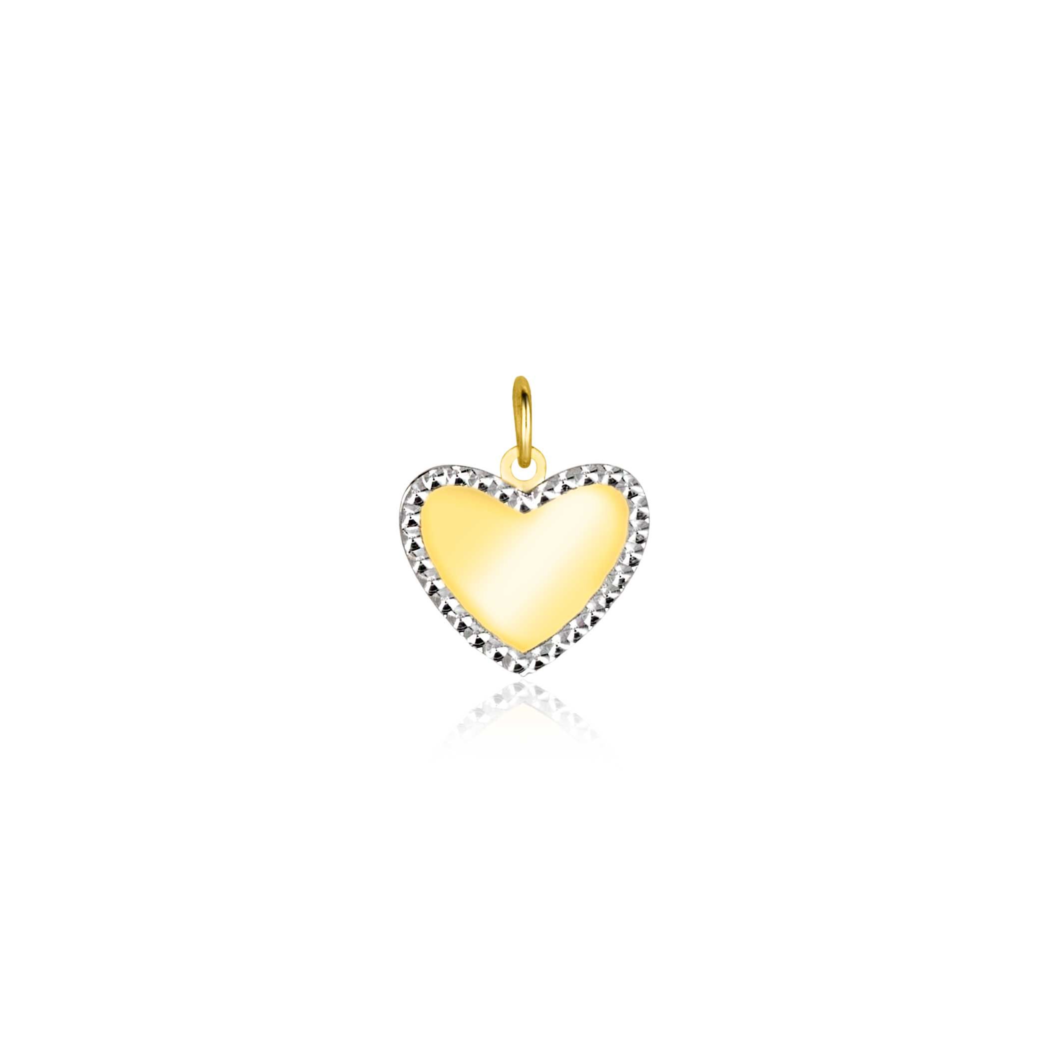 ZINZI GOLD hanger hart gediam. randje 10mm