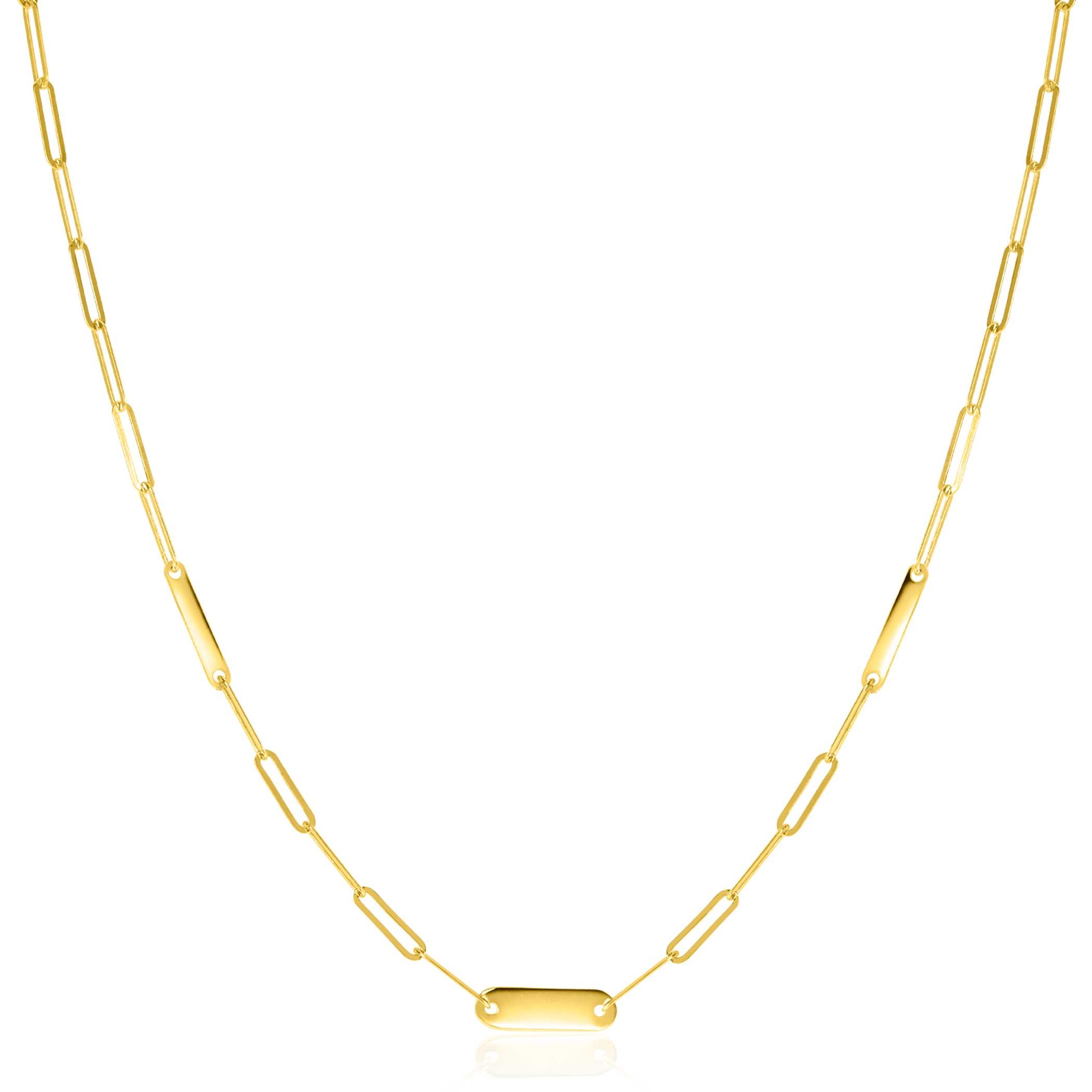 ZINZI GOLD collier paperclip met 3 plaatjes 45cm