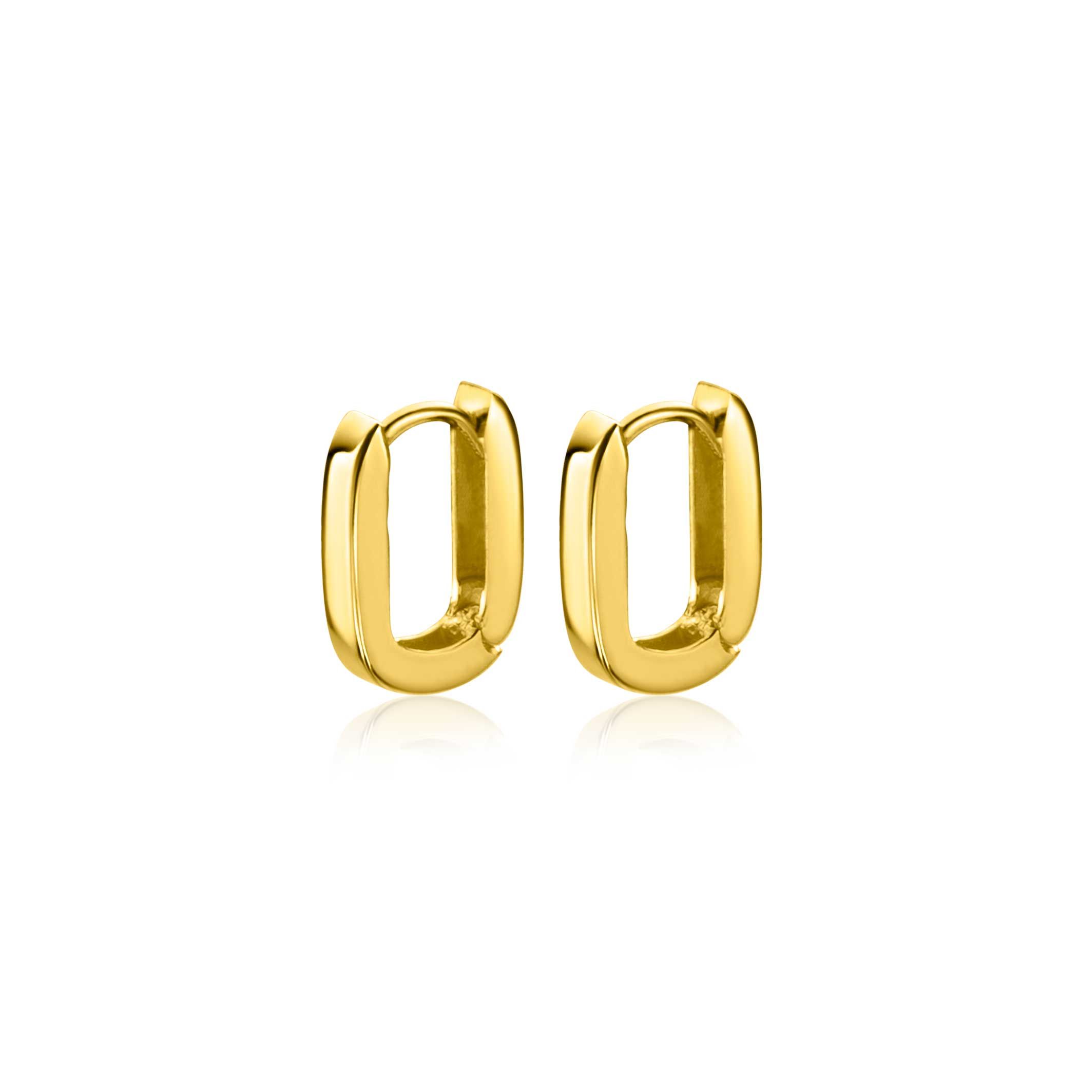 ZINZI GOLD klapcreolen rechthoek 10x7x2mm