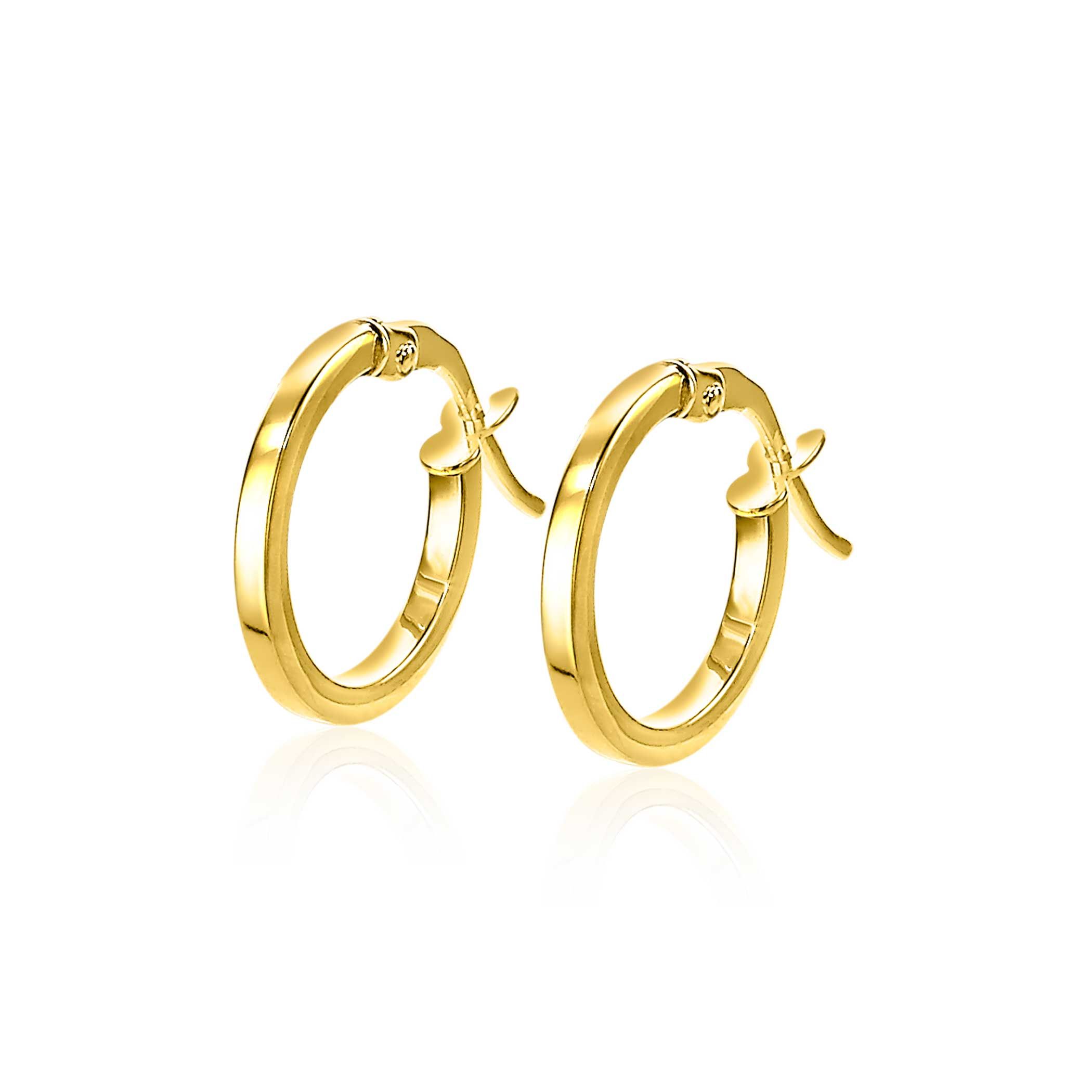 ZINZI Gold 14 Karat Gold Ohrringe quadratisch rohrförmig 13 x 1,5mm ZGO257