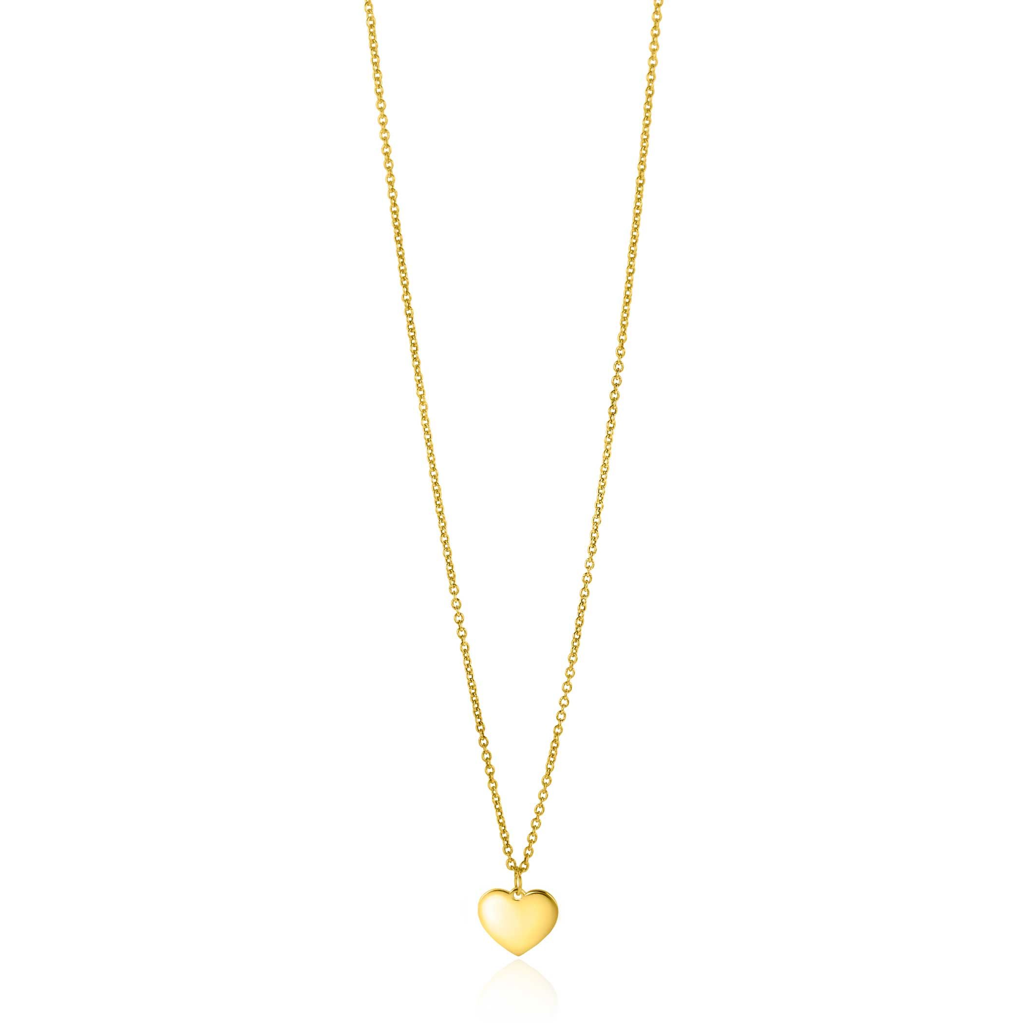 ZINZI GOLD collier met plaatje hart 40-43cm