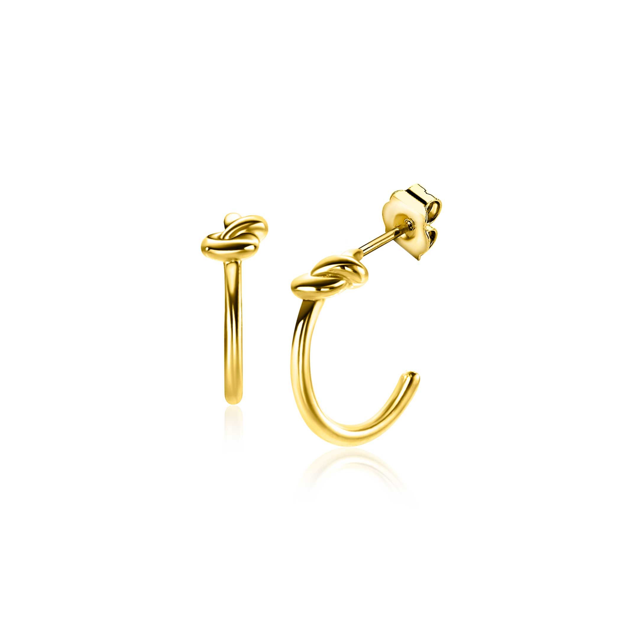 ZINZI GOLD oorstekers rond met knoopje 10x3.8mm