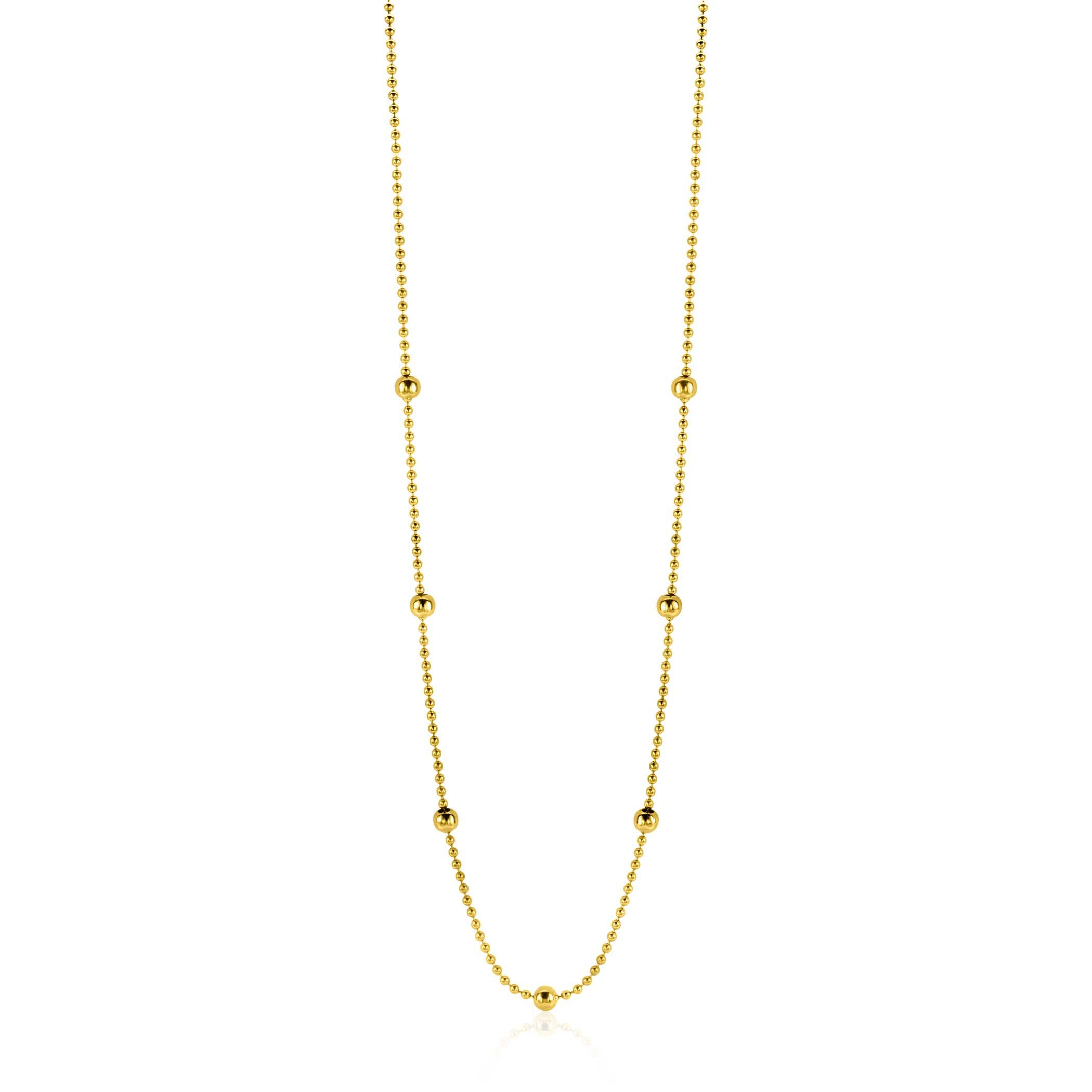 ZINZI GOLD bolletjes collier met 7x bol 40-43cm