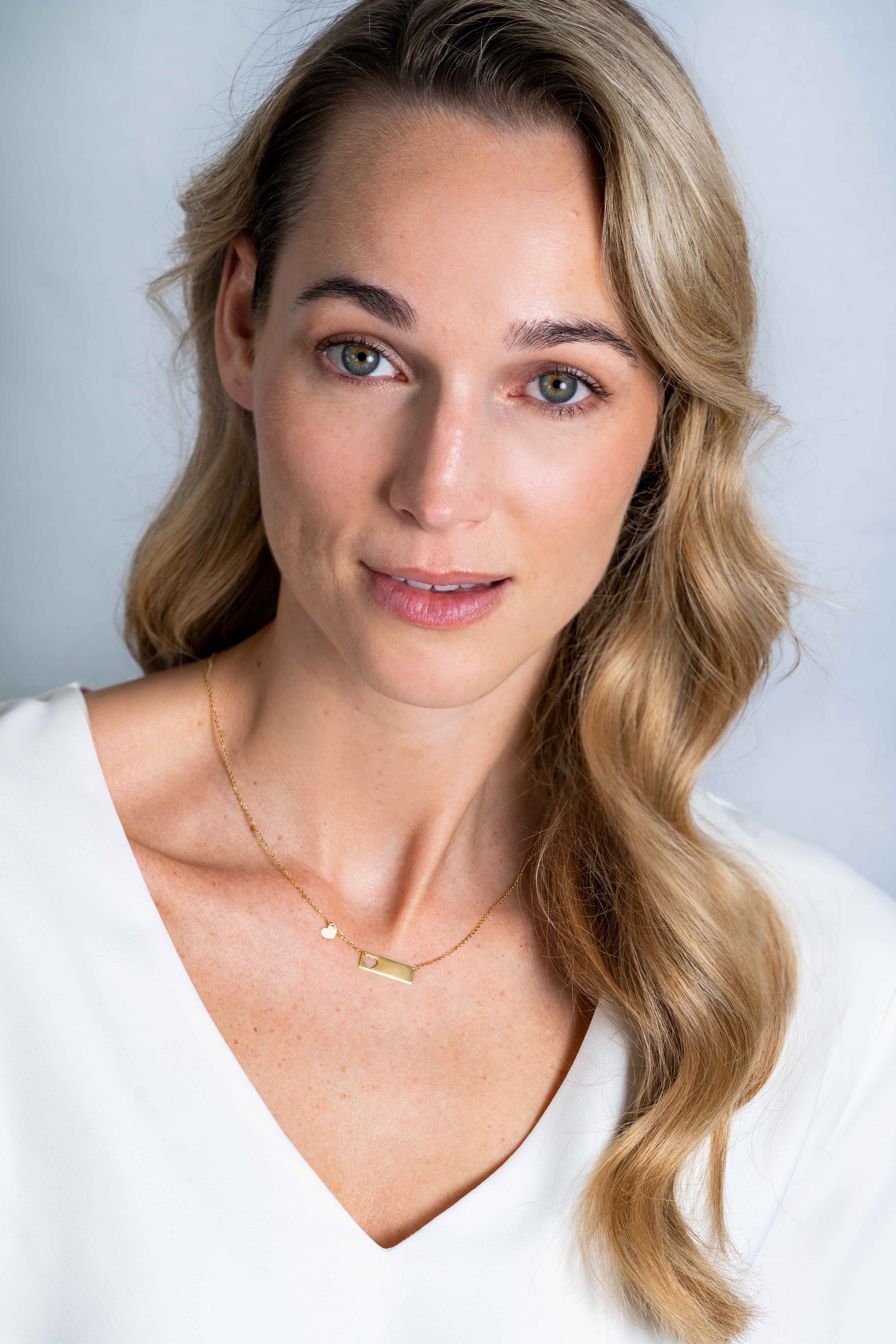 ZINZI GOLD collier plaatje met hartje los 45cm