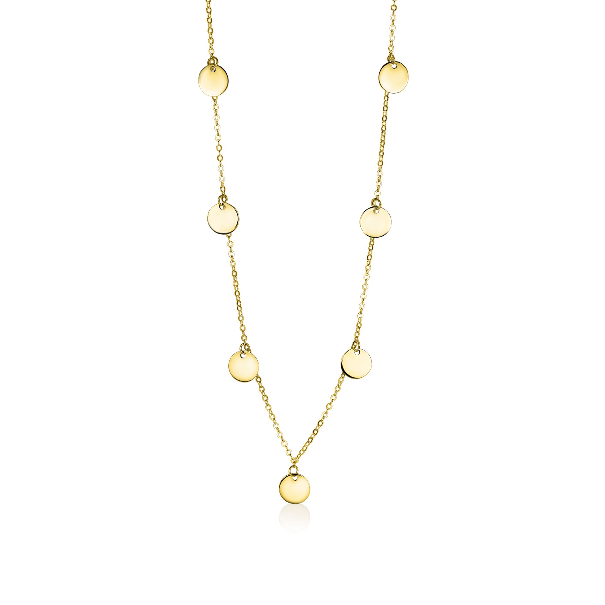 ZINZI Gold 14 Karat Goldkette mit 7 Kreisen 45cm ZGC167