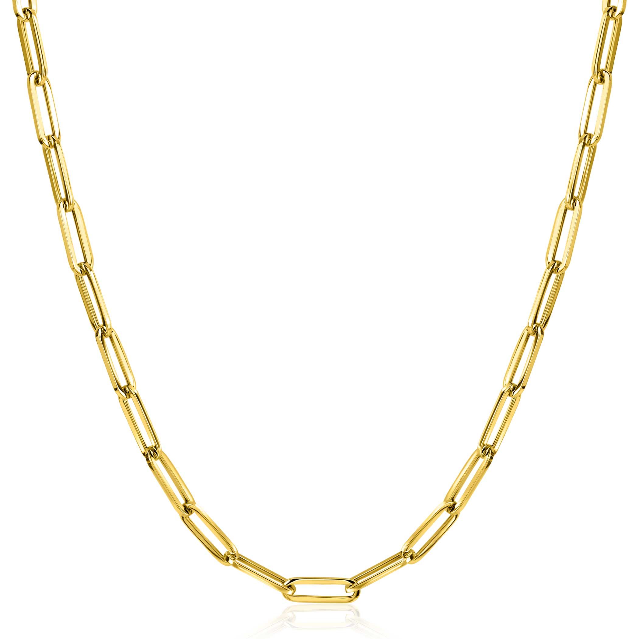 ZINZI GOLD collier paperclip schakels 43cm