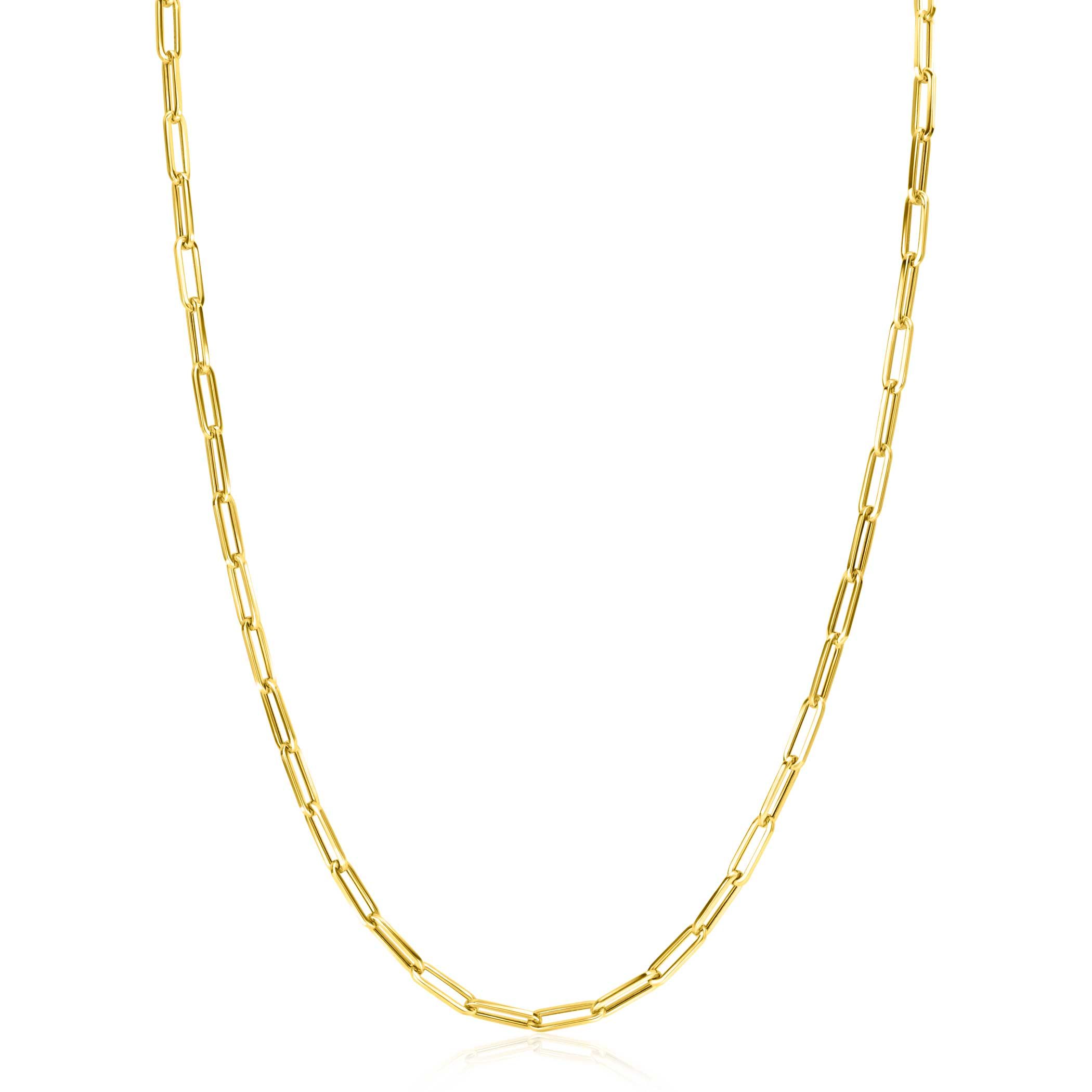 ZINZI GOLD collier paperclip schakels 3mm 45cm
