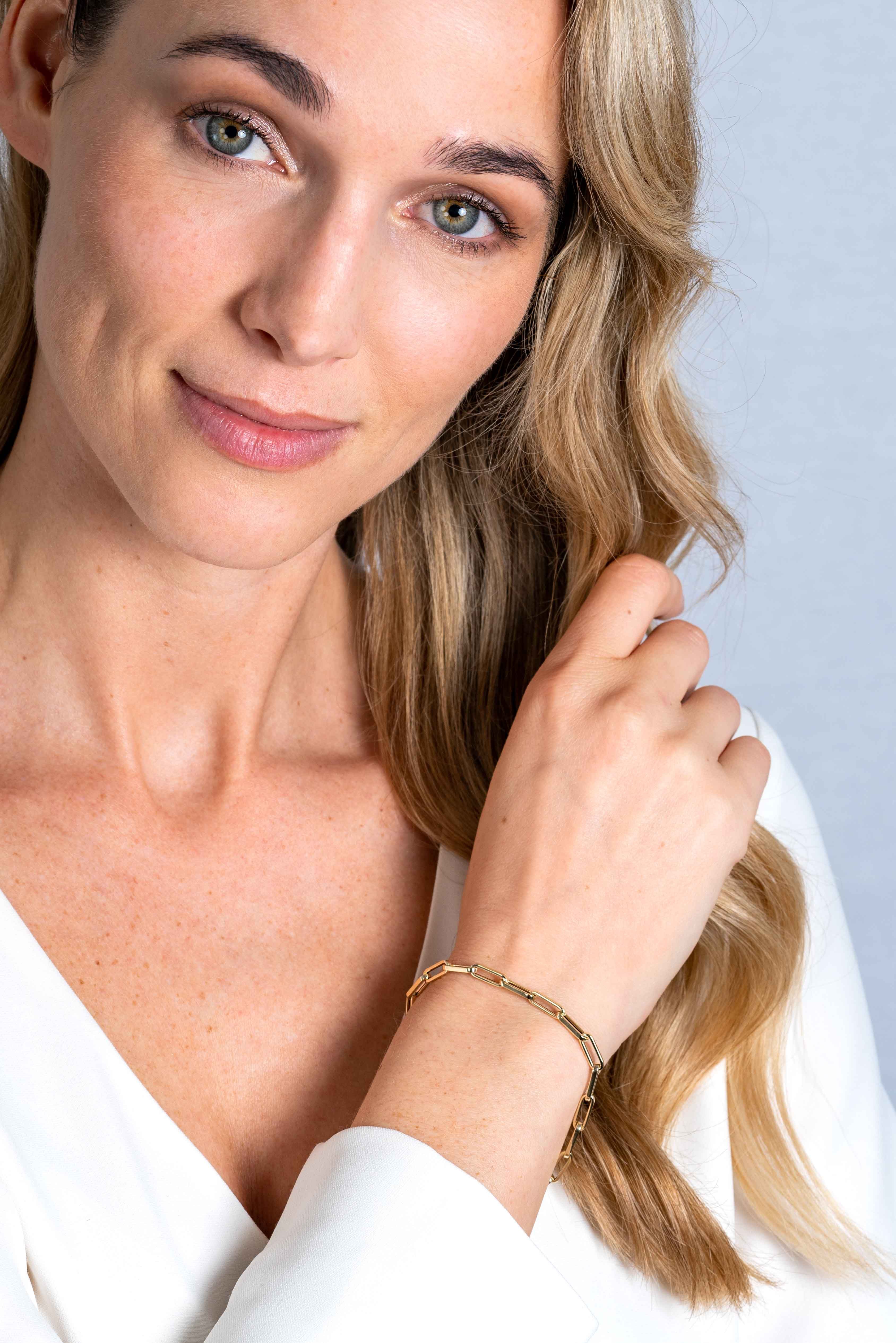 ZINZI GOLD armband paperclip schakels 4mm