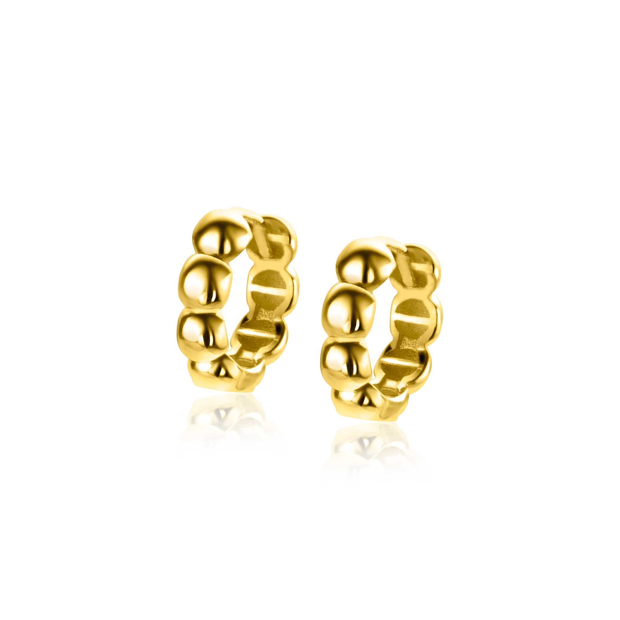 ZINZI GOLD klapcreolen bolletjes 11 x 3,3mm