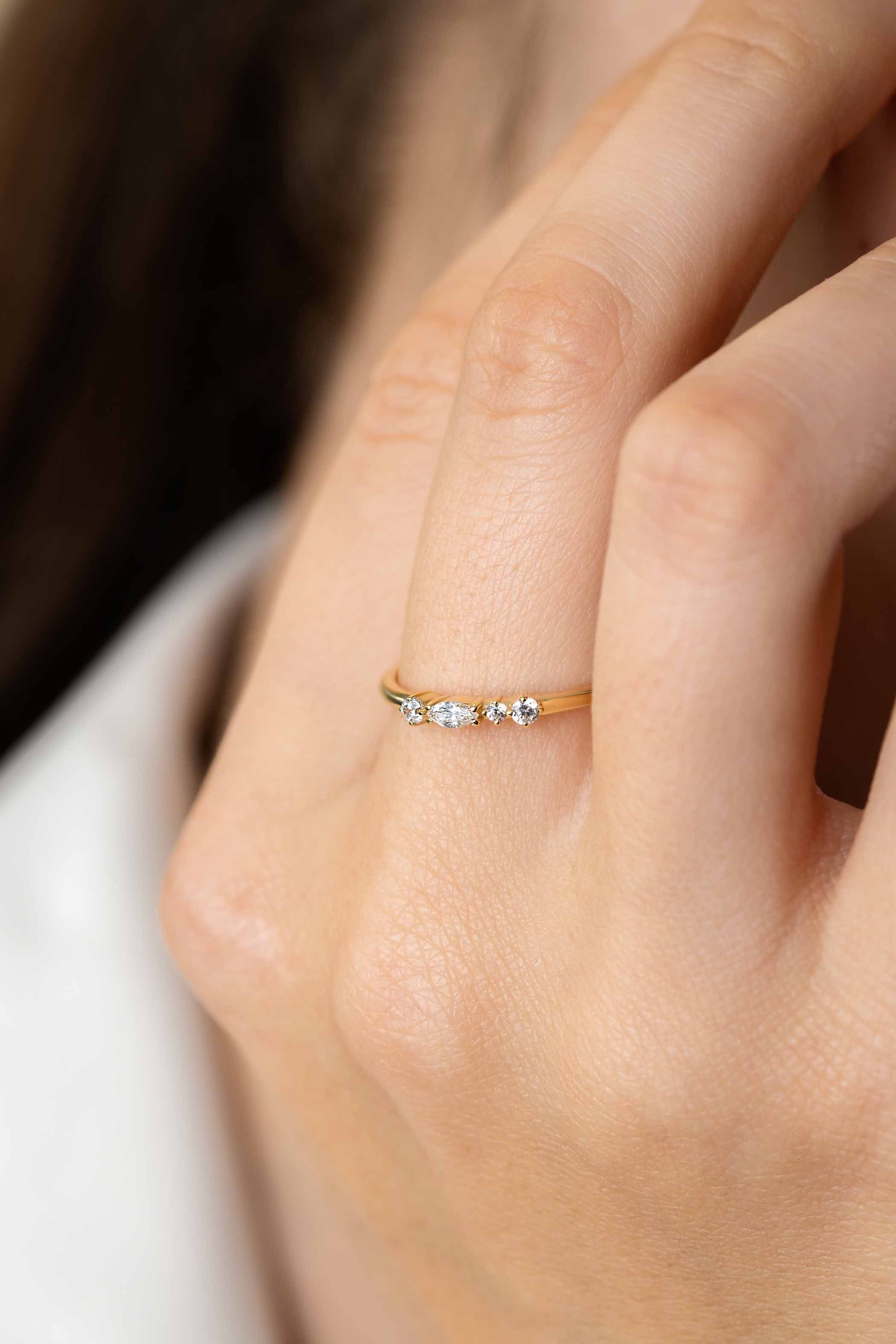 ZINZI Gold ring met verschillende vormen zirc.mt. 58
