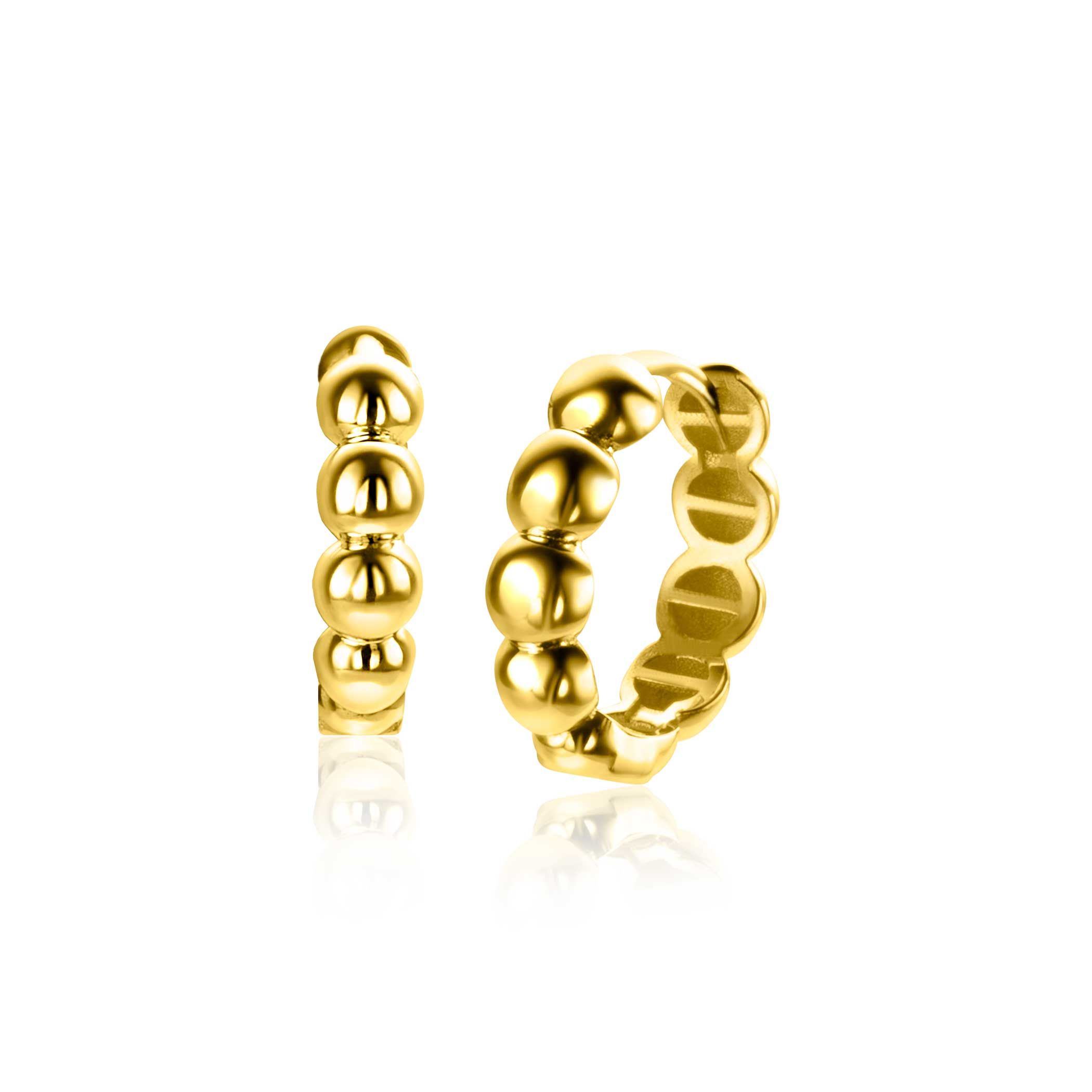 ZINZI GOLD klapcreolen bolletjes 13 x 3,3mm